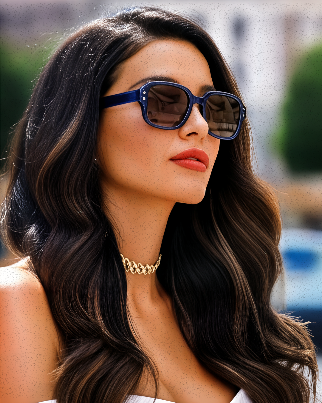 Mas 50mm Soft Edge Sunglasses | Navy