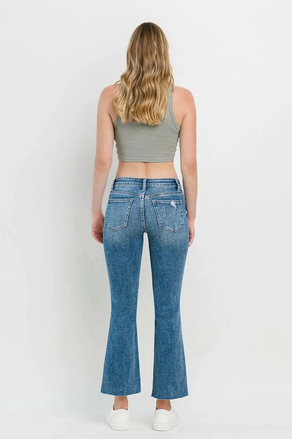 Women's Distressed Flare Jeans by Trendsi | Mid Rise