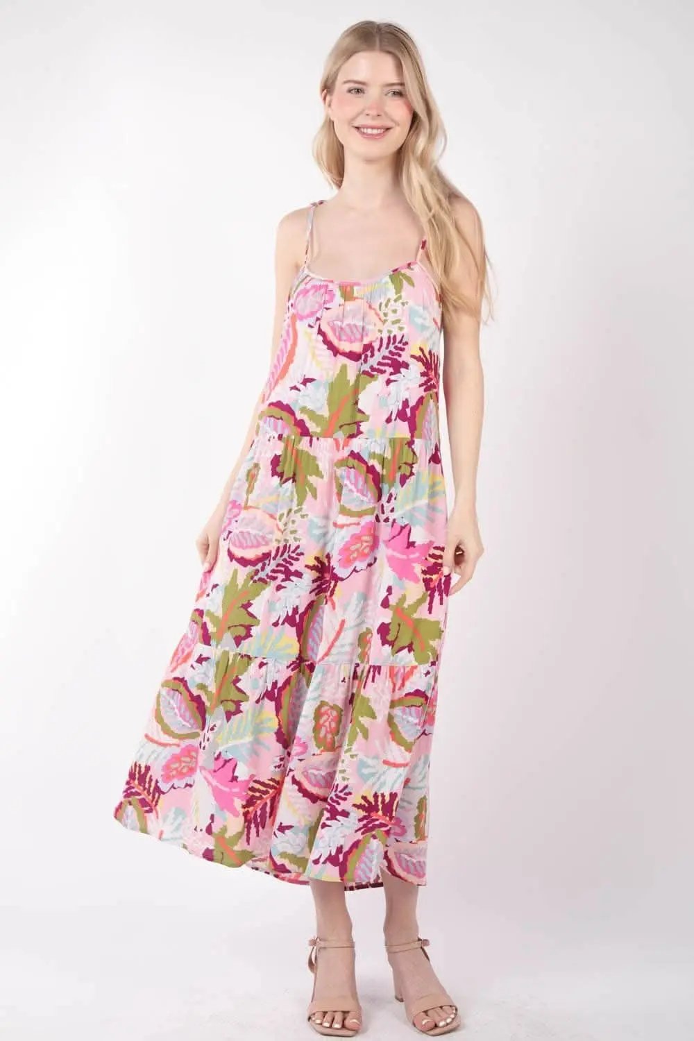 Dresses Trendsi Very J Tropical Printed Cami Midi Dress for Summer