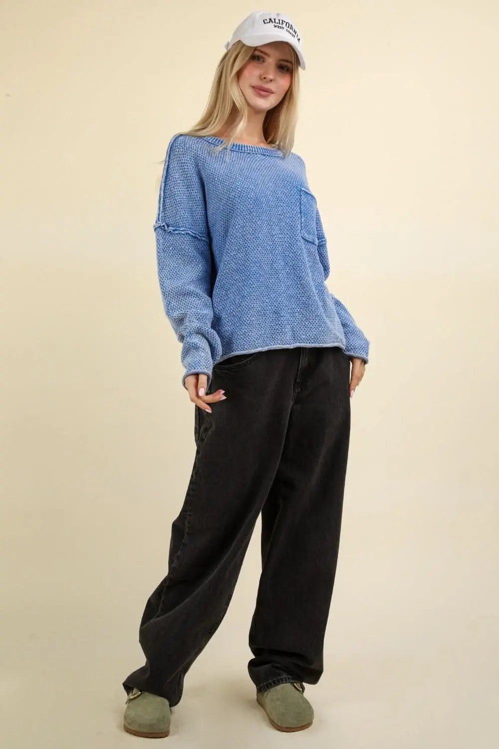 Sweaters Trendsi Mineral Washed Sweater Women's Everyday Pullover Soft, Comfy