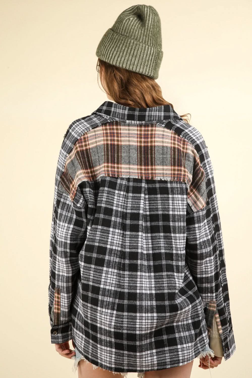 Women's Plaid Shirt - Casual Everyday - Button-Up Top