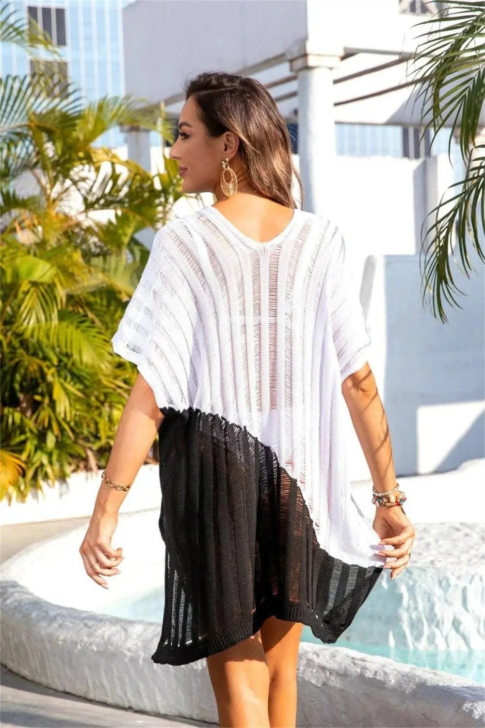 Trendsi Beach Cover-Up Sheer Lightweight Flowy Top