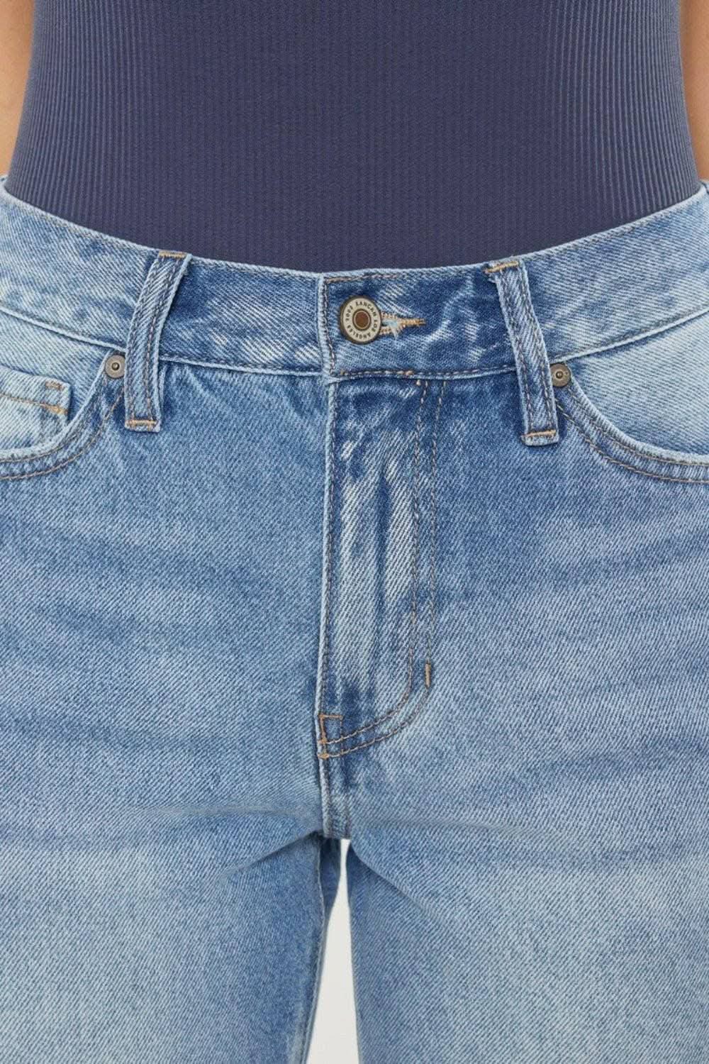 Trendsi Vintage Blue Jeans | High Rise Straight Leg