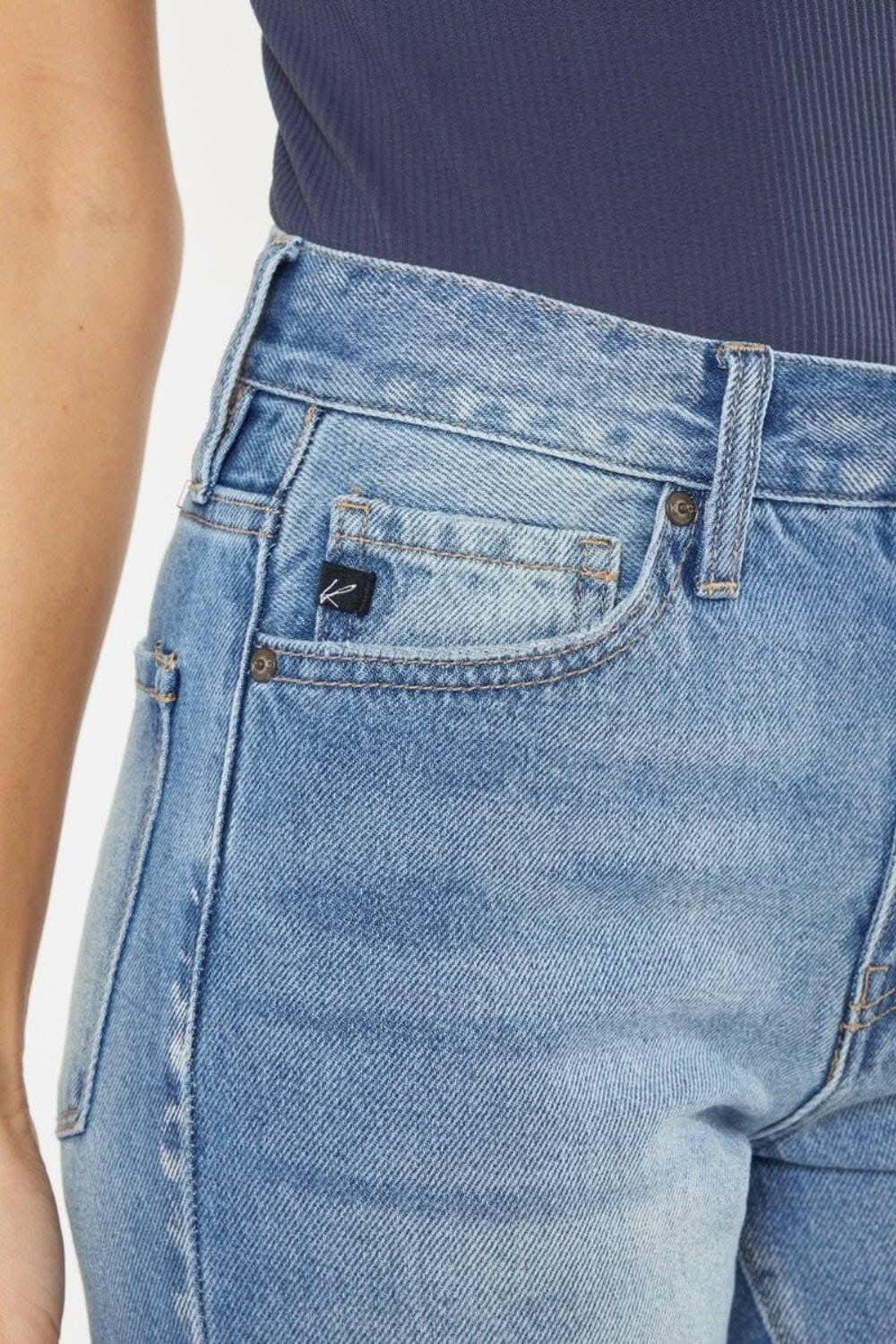 Trendsi Vintage Blue Jeans | High Rise Straight Leg