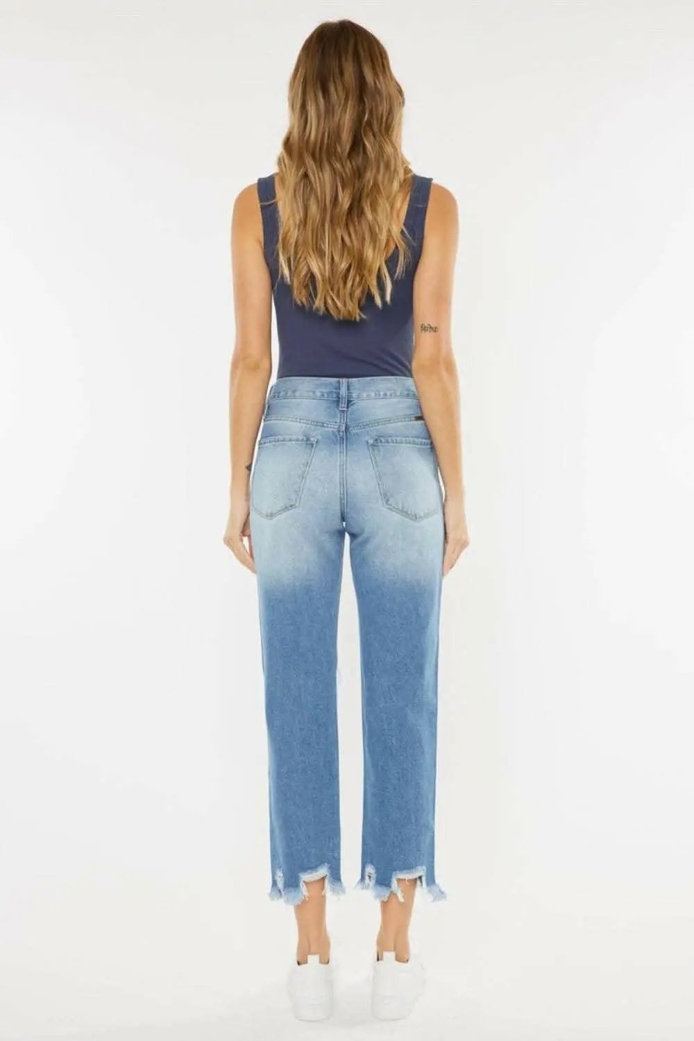 Trendsi Vintage Blue Jeans | High Rise Straight Leg