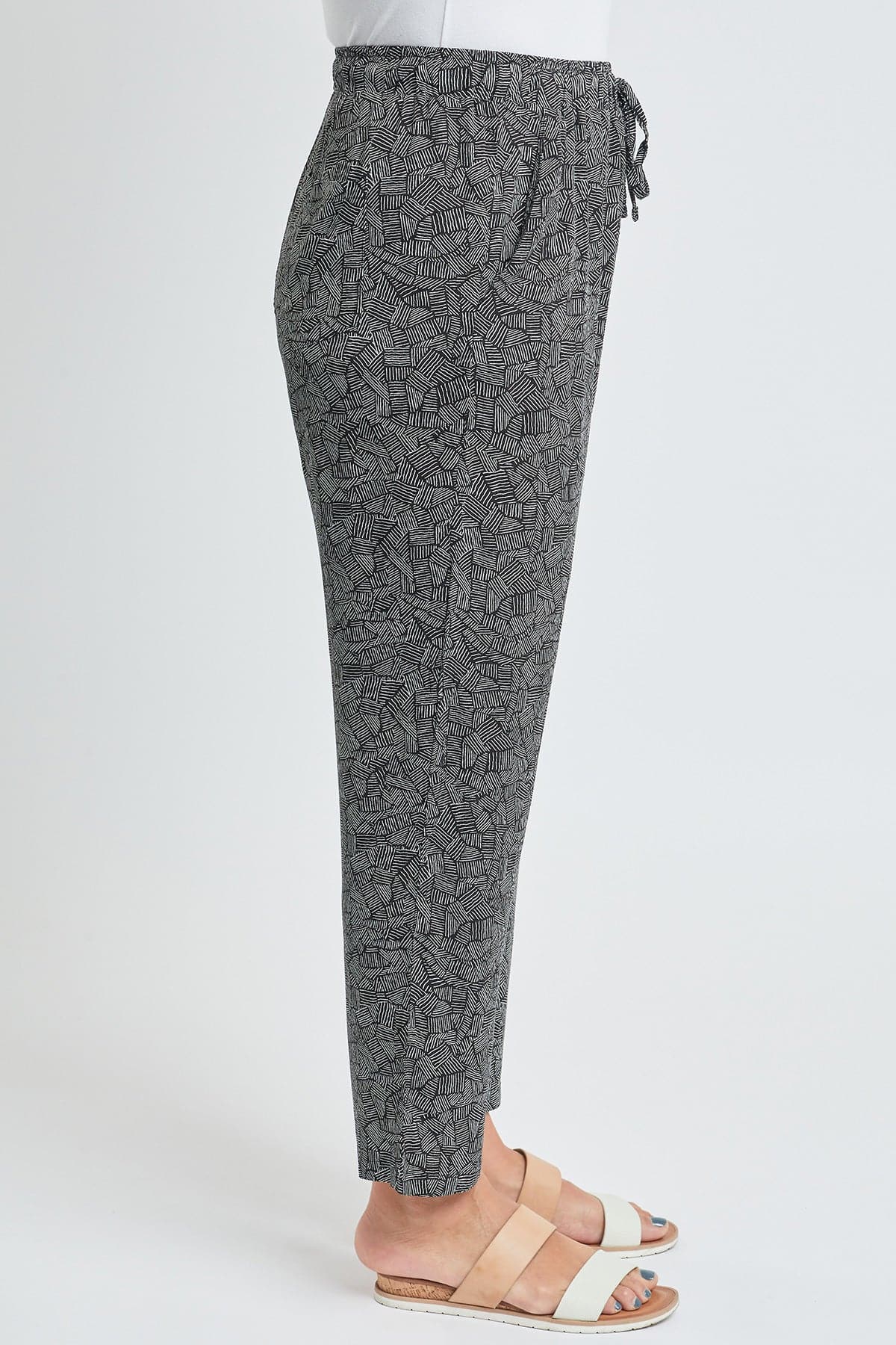 Women's Straight Tapered High Rise Drawstring Waistband Pants Lifestyle Collection