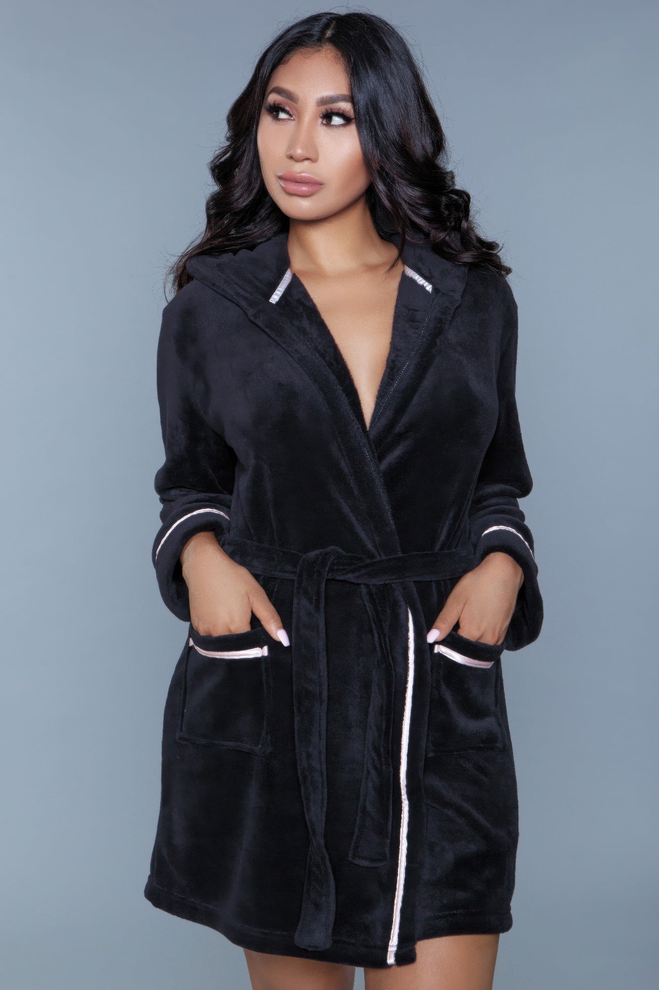 Size 3XL Black Plush  Robe