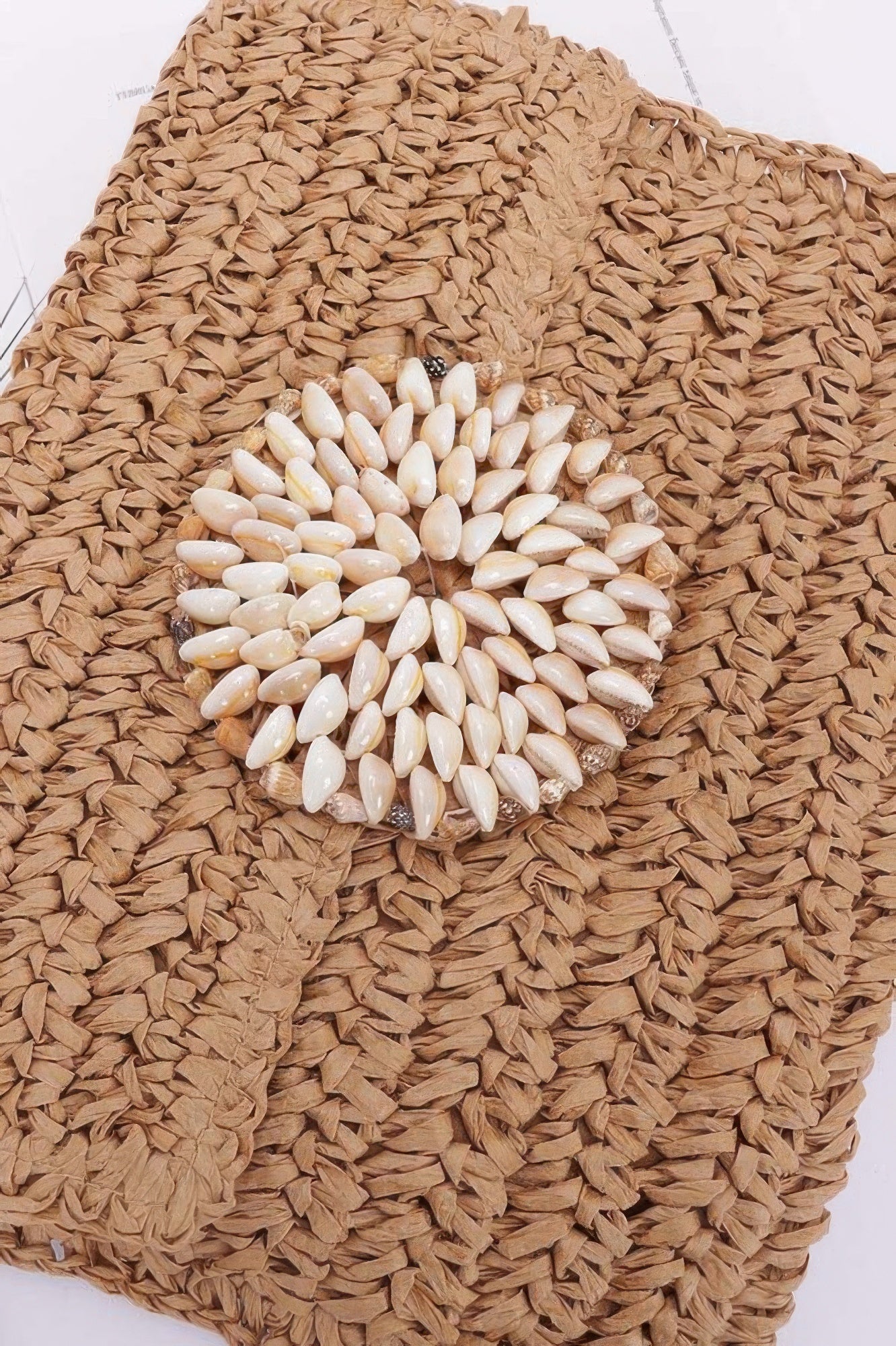 Faux Straw Multi Shell Front Flap Clutch