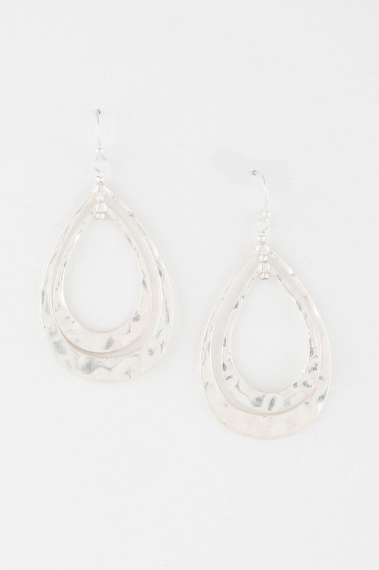Hammered Double Teardrop Earrings