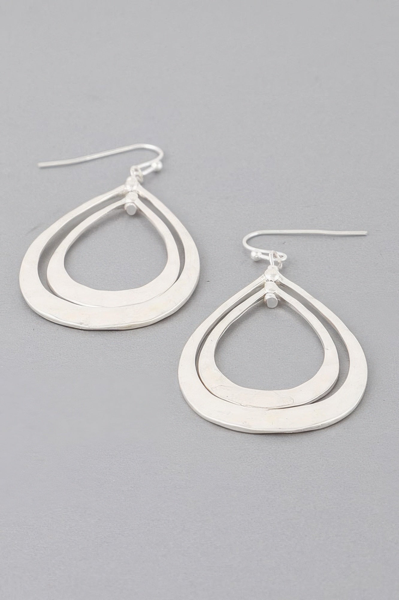 Hammered Double Teardrop Earrings