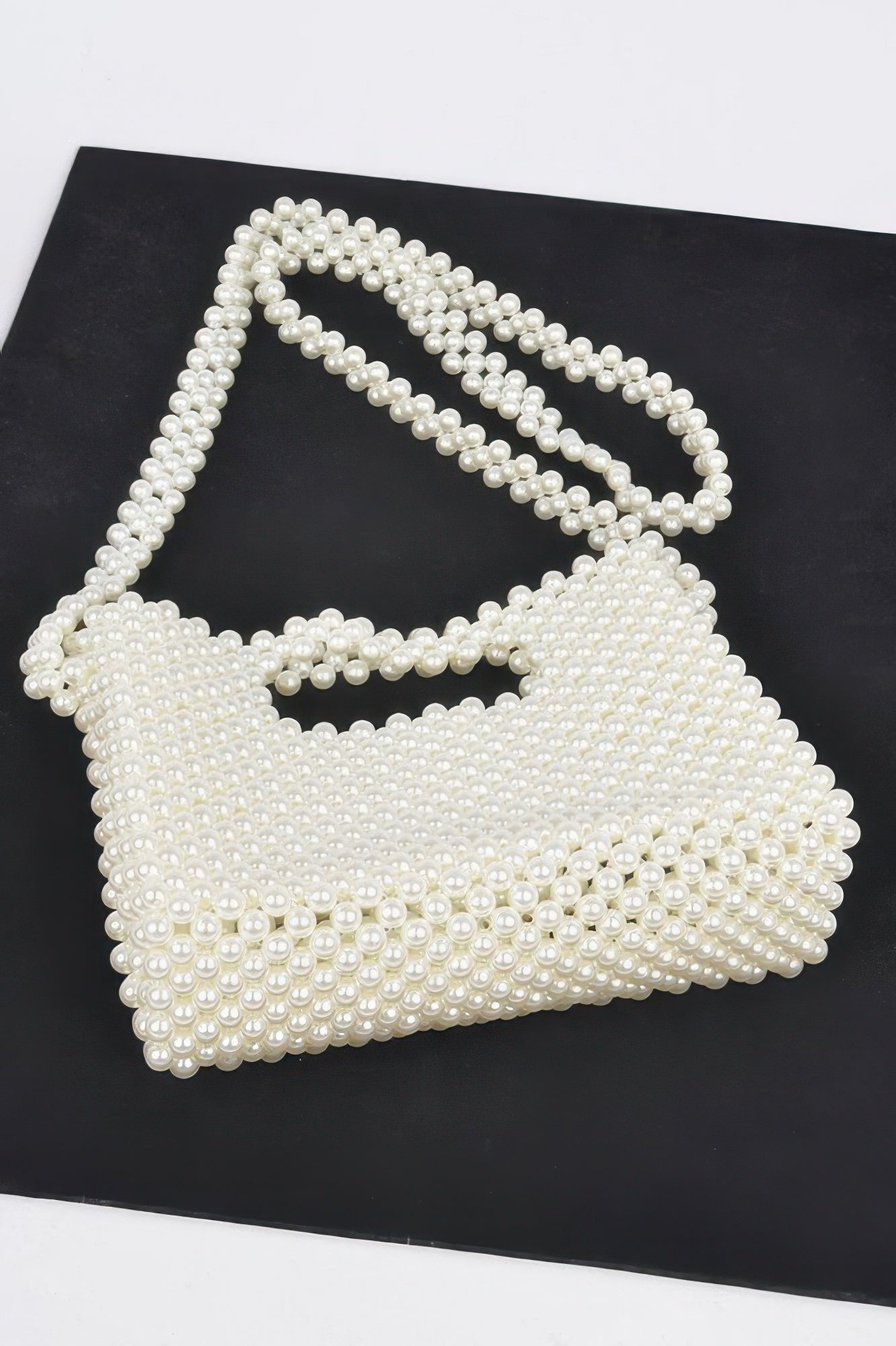 Hand Made Faux Pearl Bead Crossbody Bag