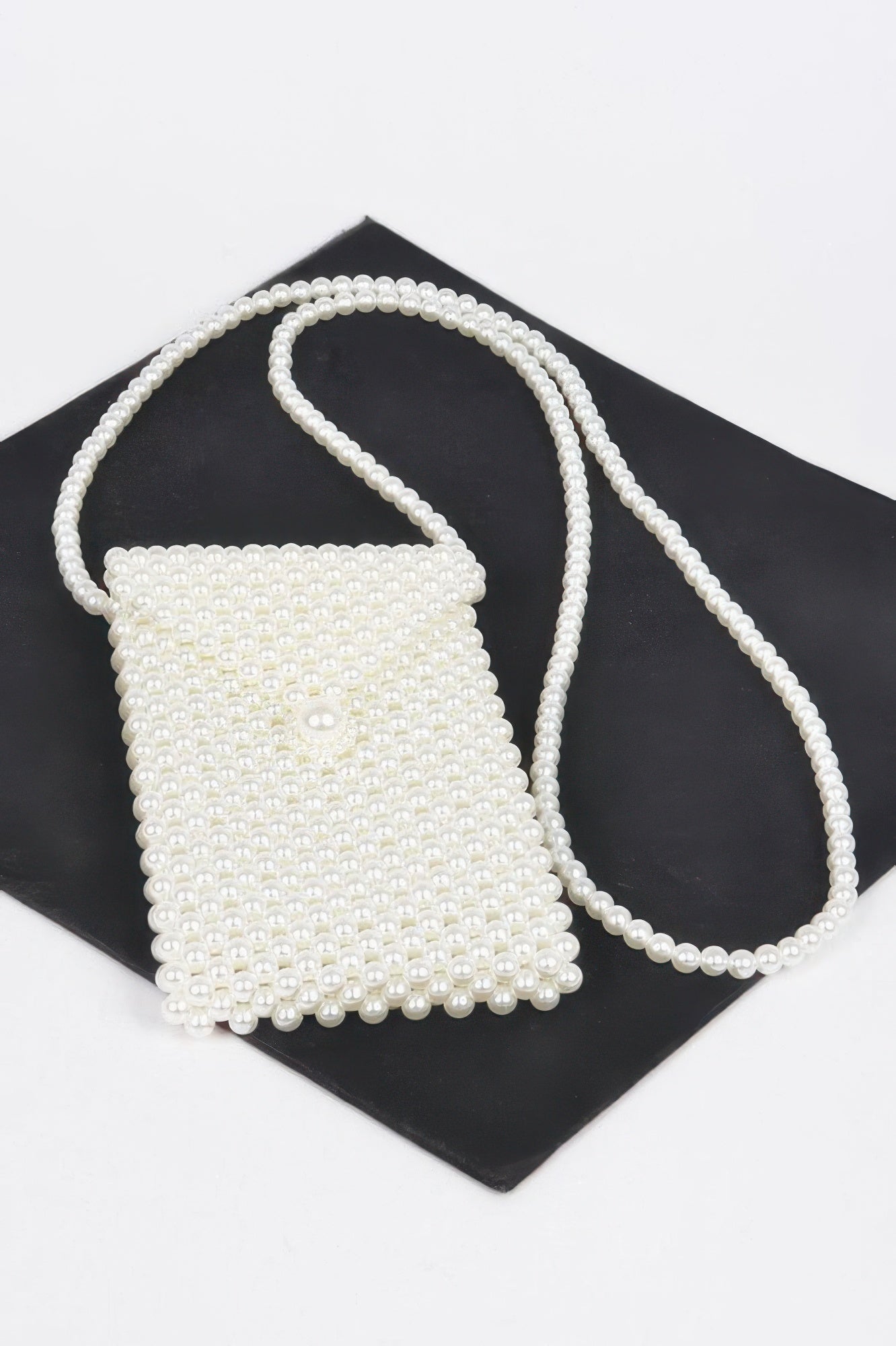 Hand Made Faux Pearl Bead Crossbody Small Bag