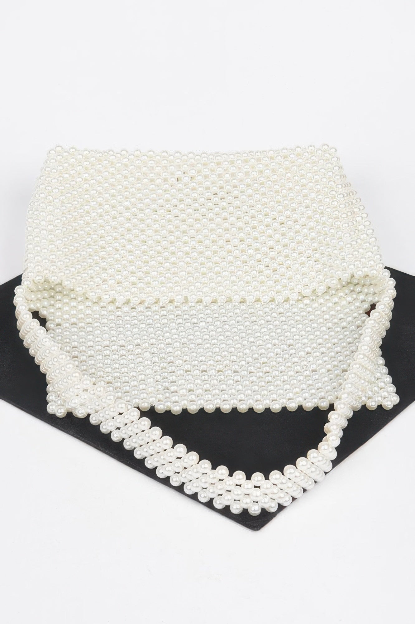 Hand Made Faux Pearl Bead Flap Shoulder Bag