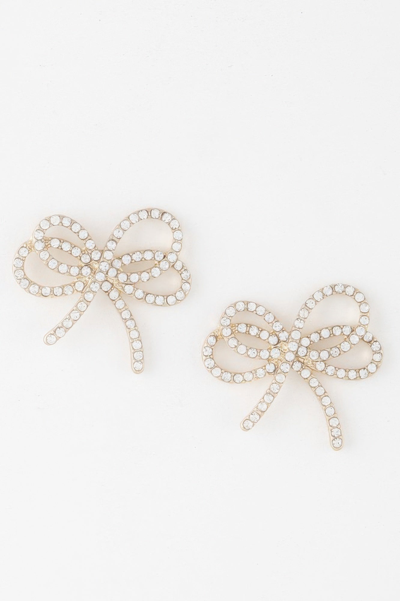 Double Jeweled Ribbon Earrings