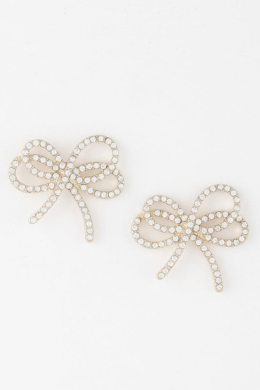 Double Jeweled Ribbon Earrings
