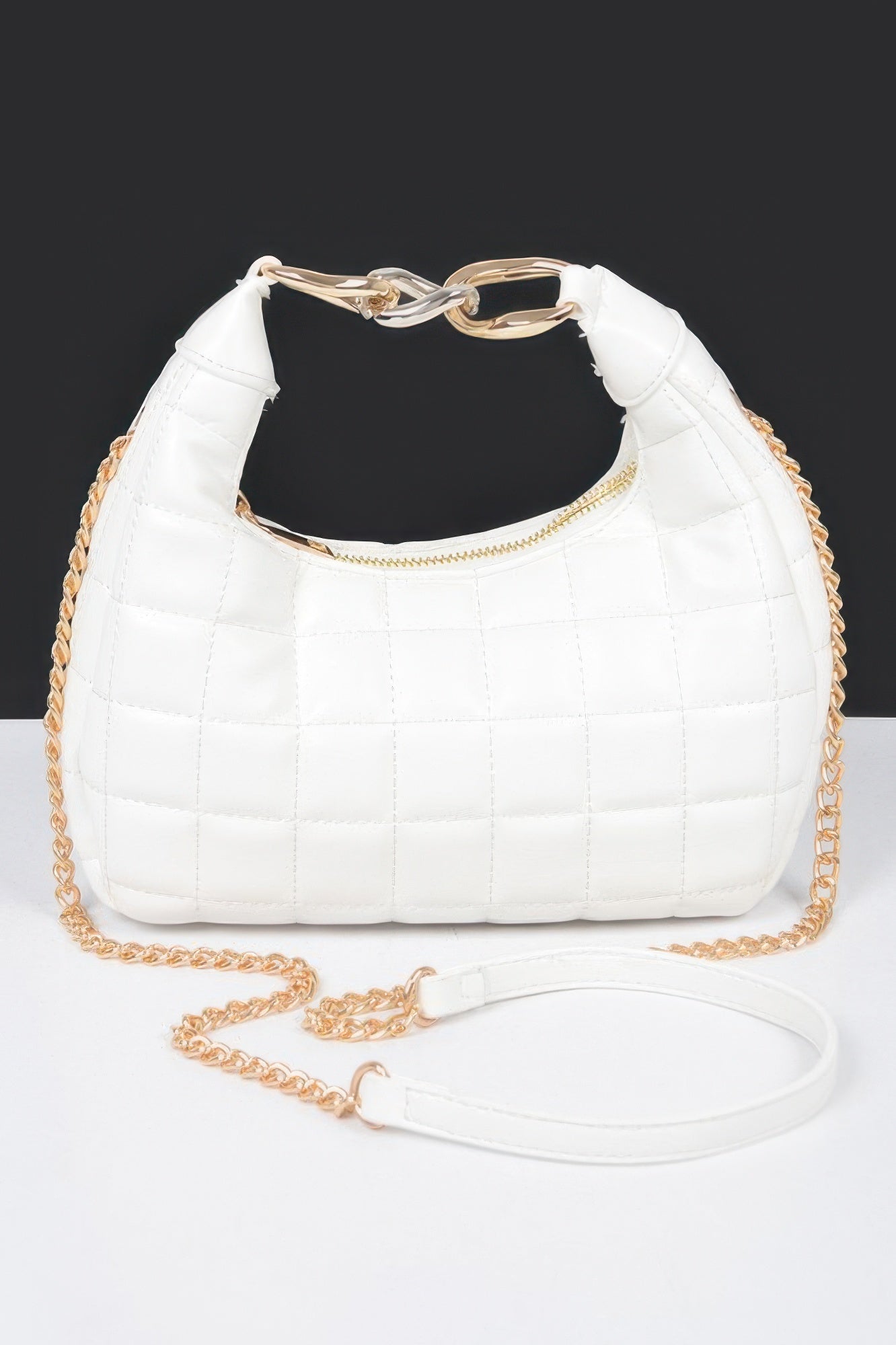 Quilted Faux Leather Hobo Bag