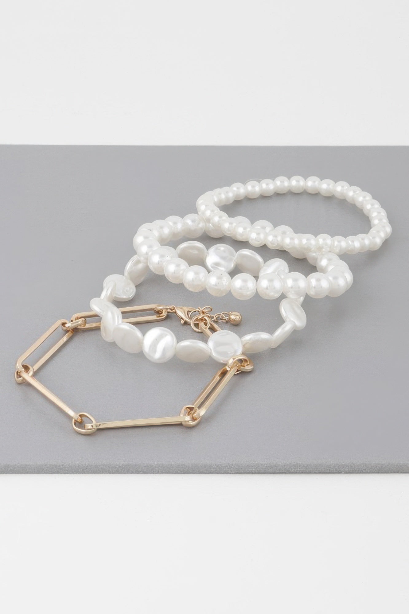 Multi Faux Pearls Bracelet