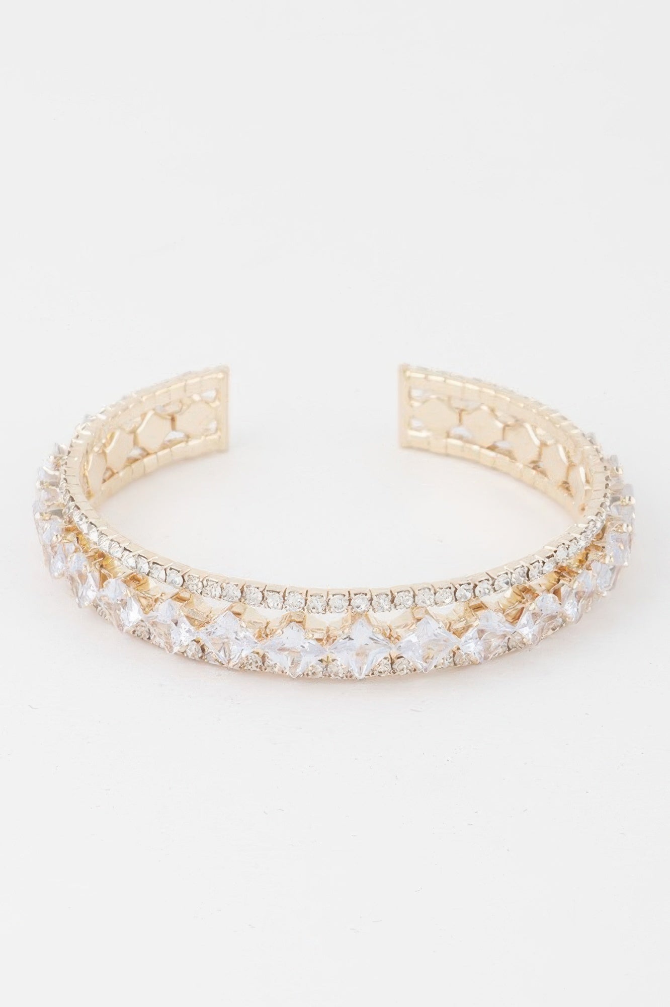 Classic Cubic Rhinestone Cuff Bracelet