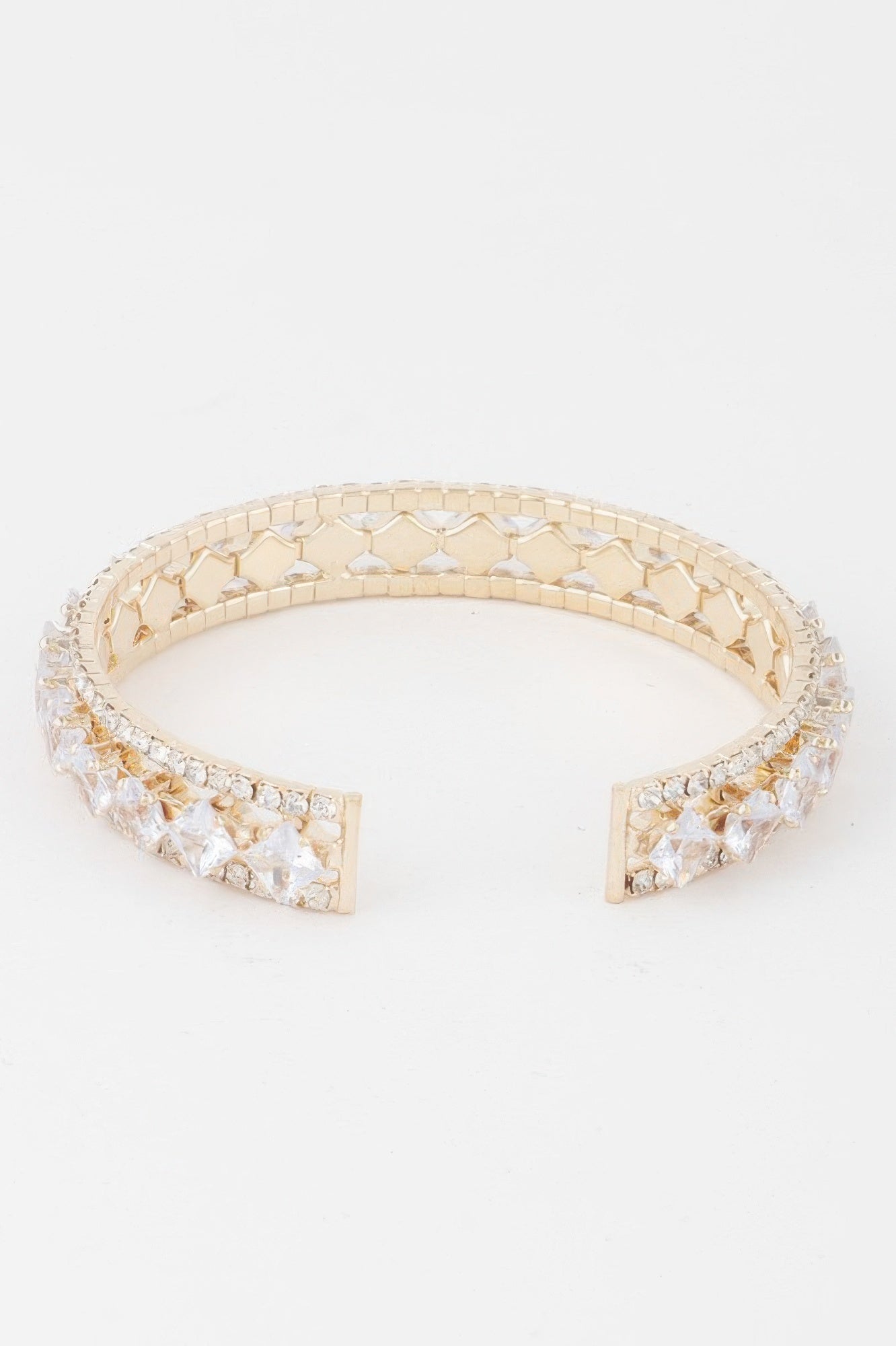 Classic Cubic Rhinestone Cuff Bracelet