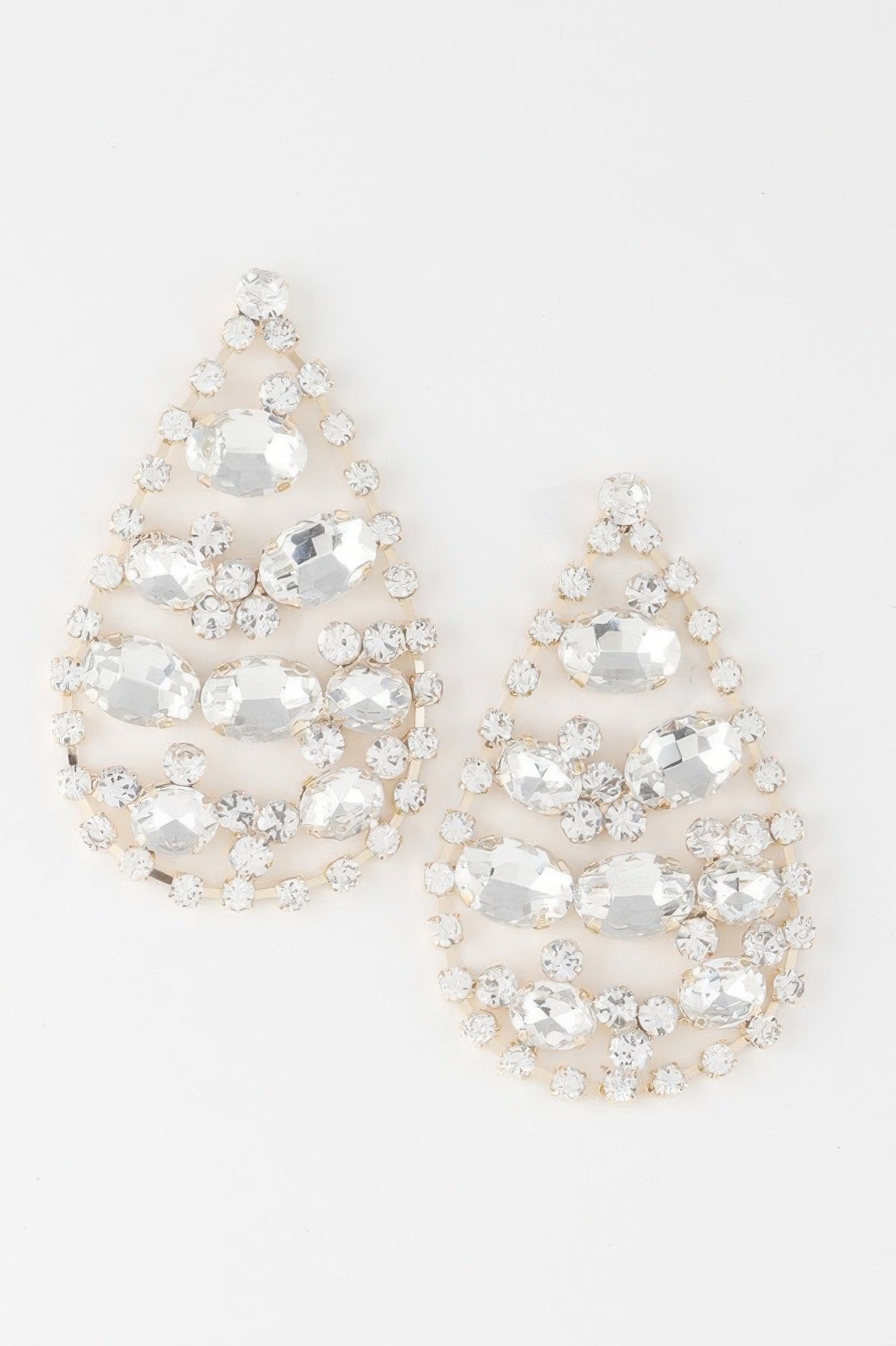 Rhinestone Tear Drop Earrings