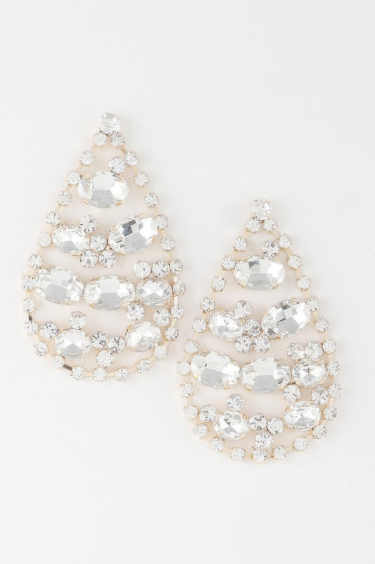 Rhinestone Tear Drop Earrings