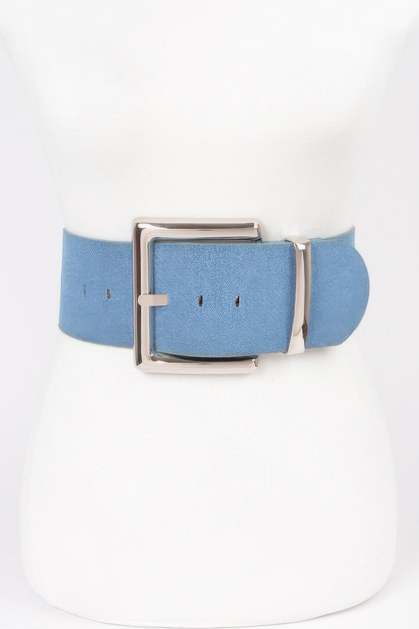 Oversized Metal Buckle Denim Waist Belt