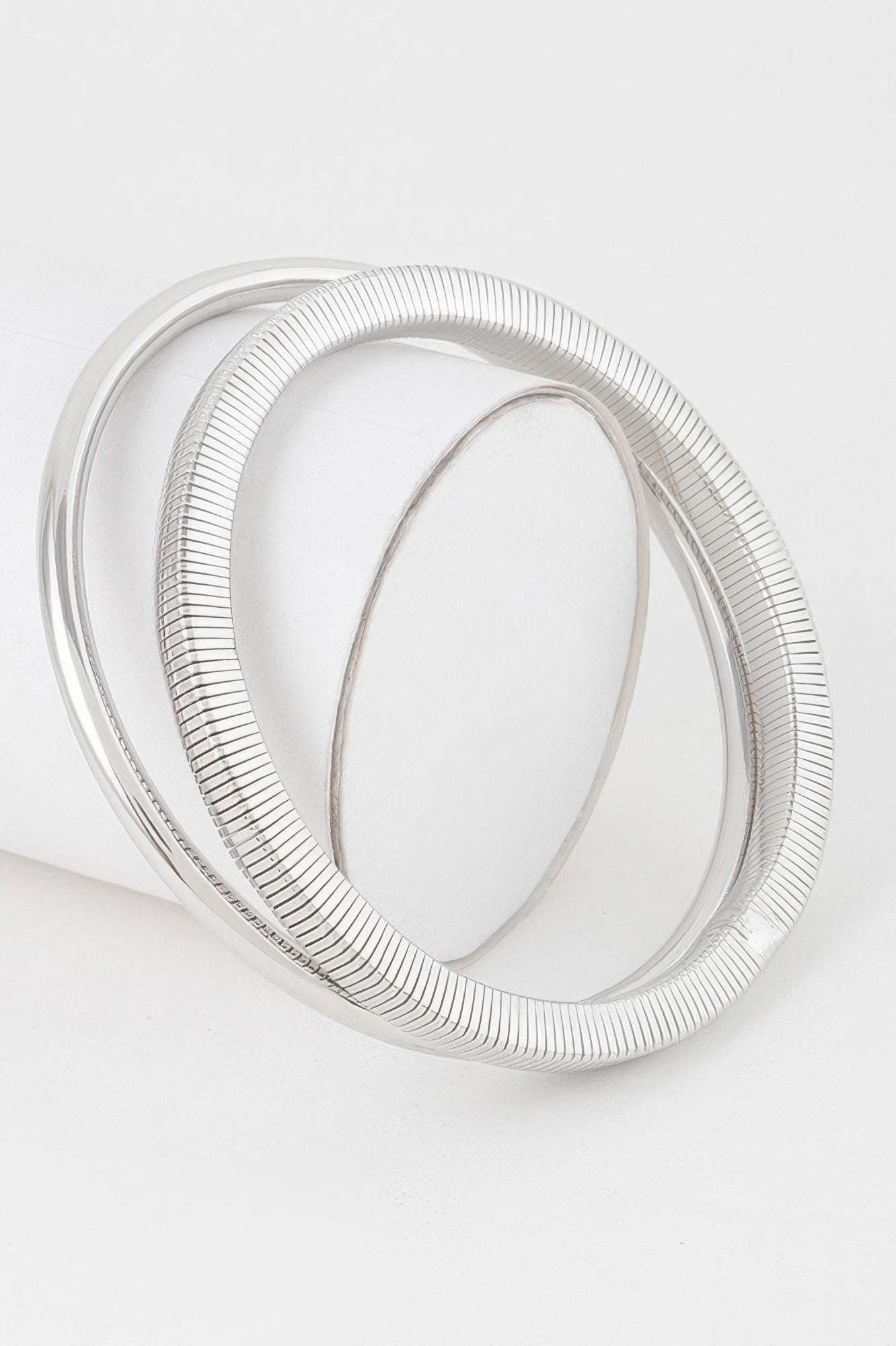 Alphage Ribbed Bangle Bracelets