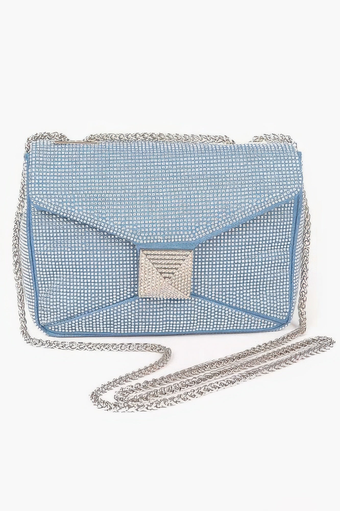 Hot Fix Rhinestone Denim Clutch