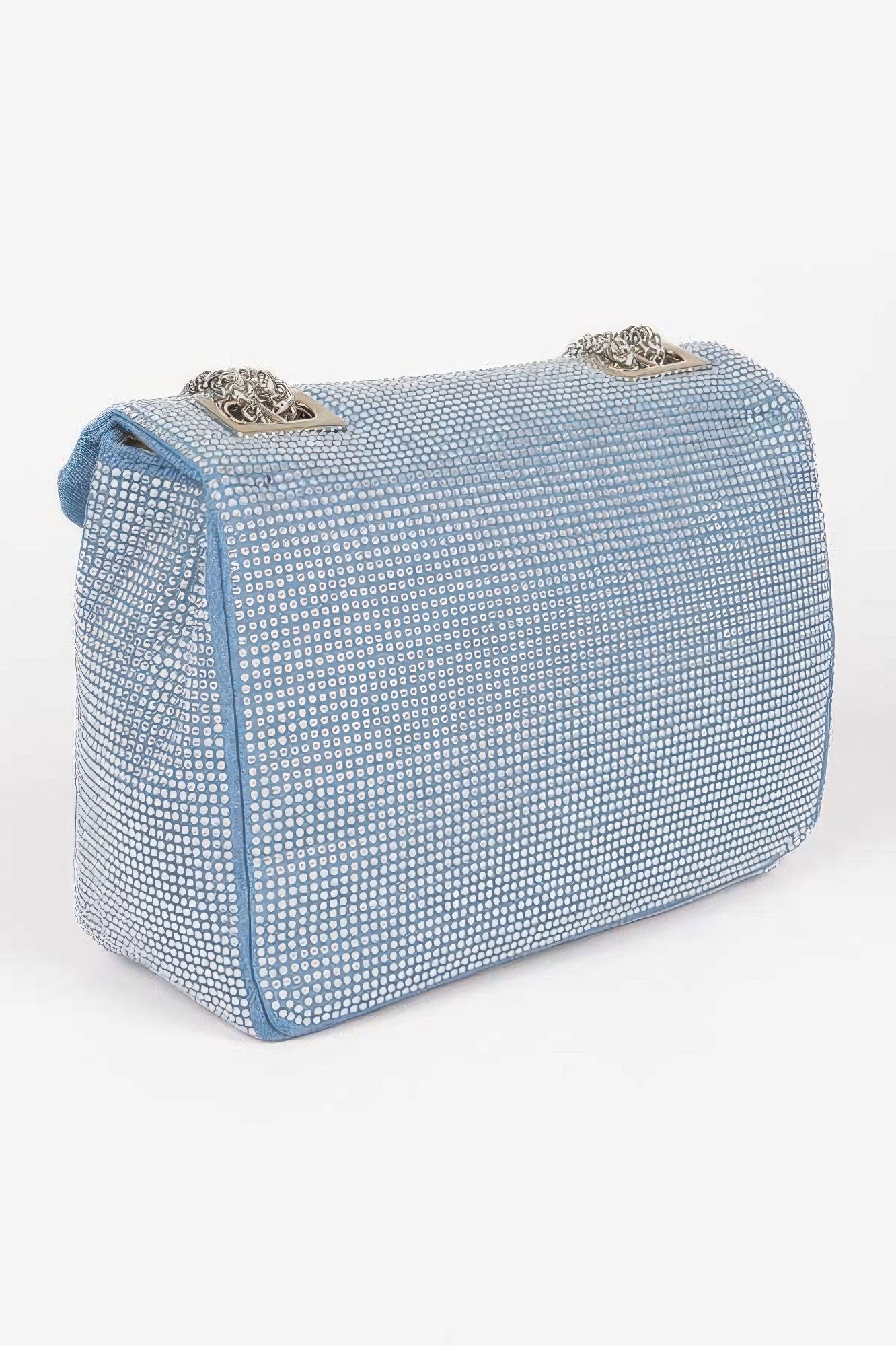 Hot Fix Rhinestone Denim Clutch