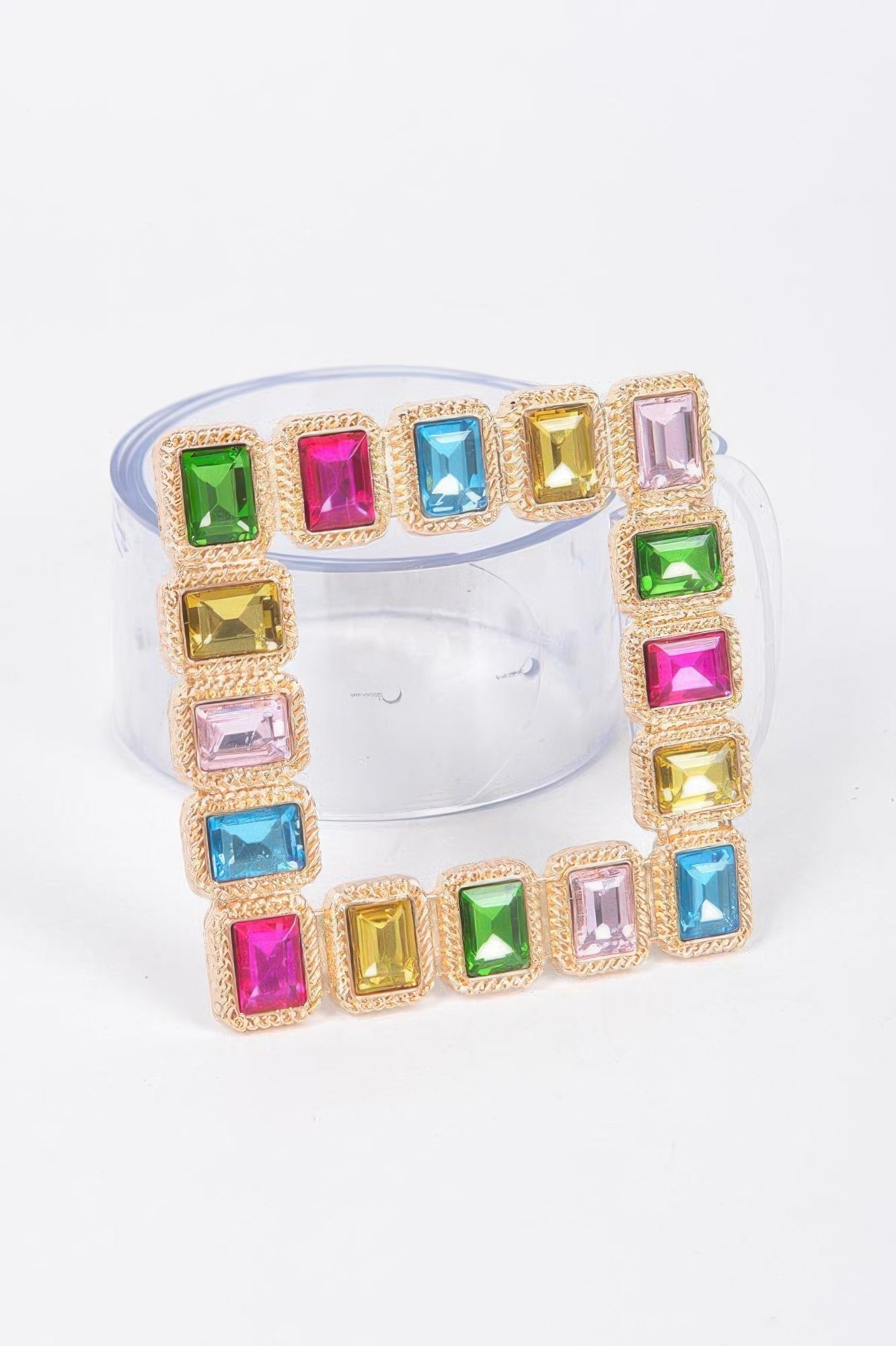 Stone Buckle Plus Size Transparent Belt