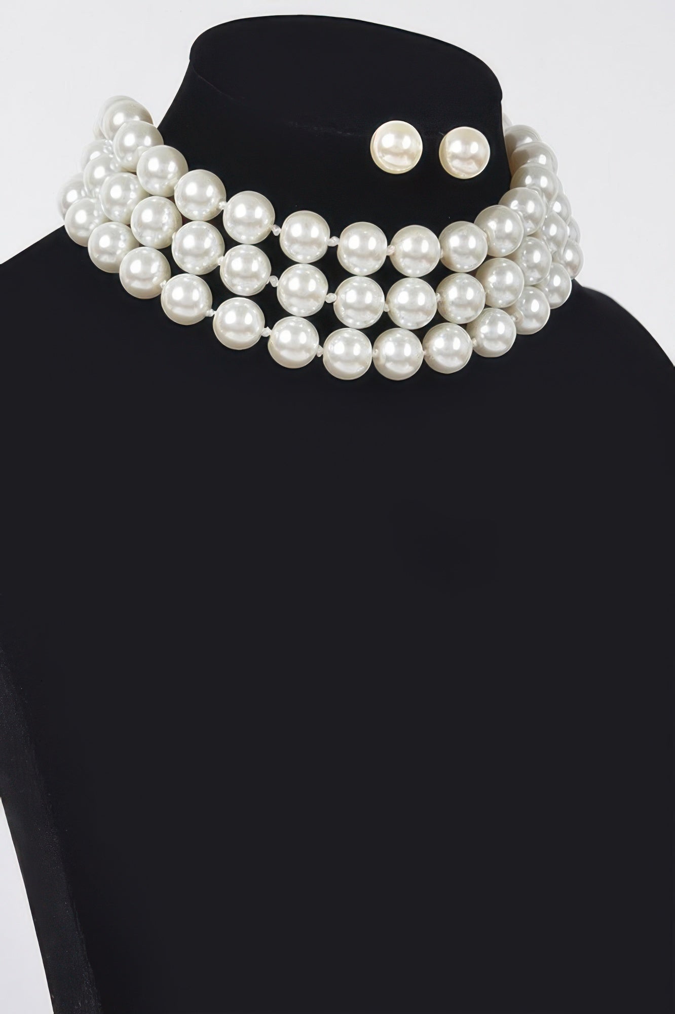 Faux Pearl Necklace W/earring