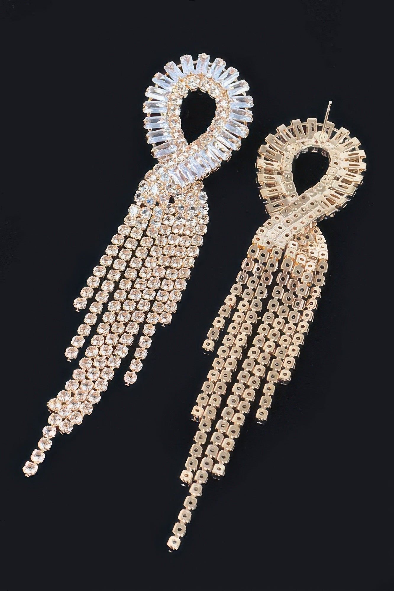 Cubic And Stone Fringe Earring