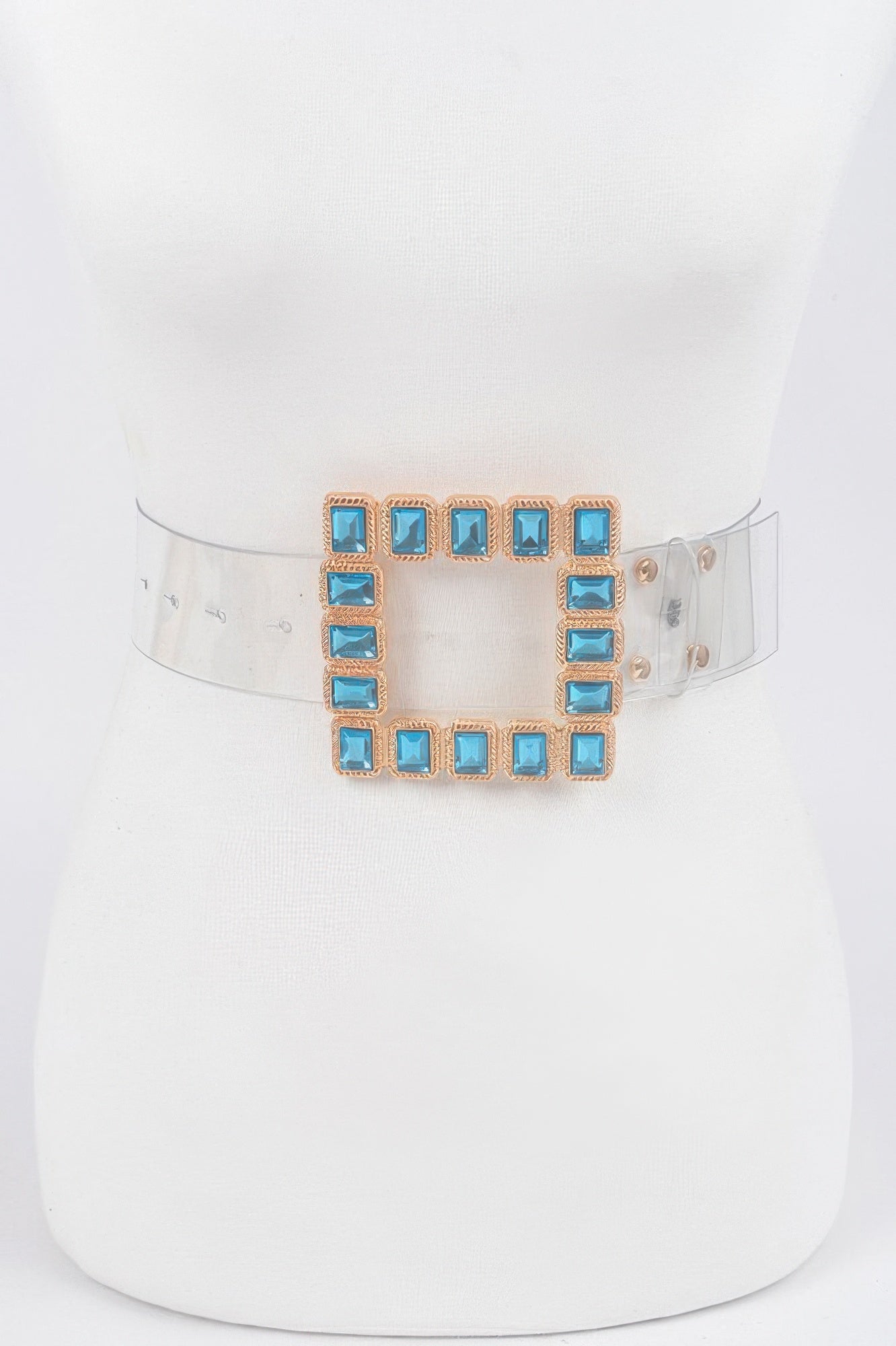 Women's Stone Buckle Faux Leather Belt