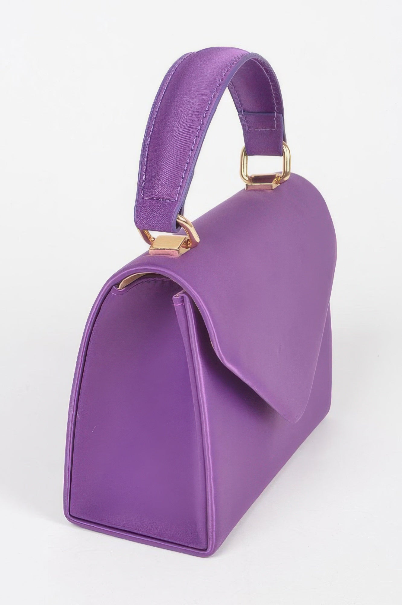 Satin Top Handle Flap Crossbody Bag