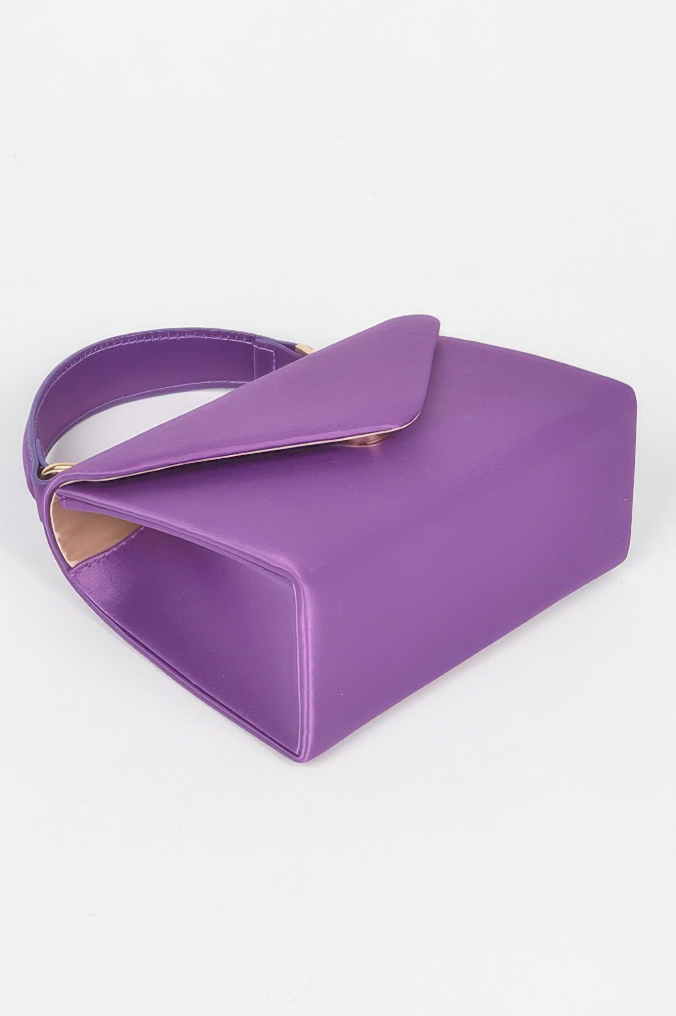 Satin Top Handle Flap Crossbody Bag