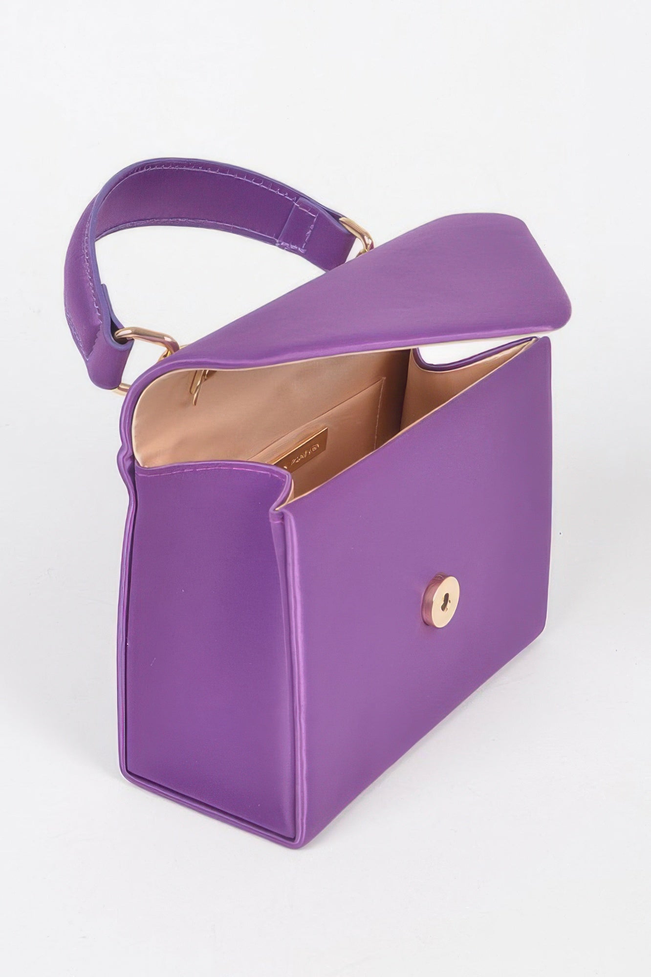 Satin Top Handle Flap Crossbody Bag
