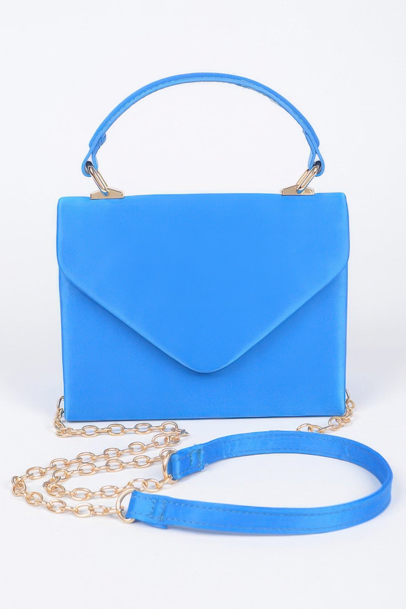 Satin Top Handle Flap Crossbody Bag