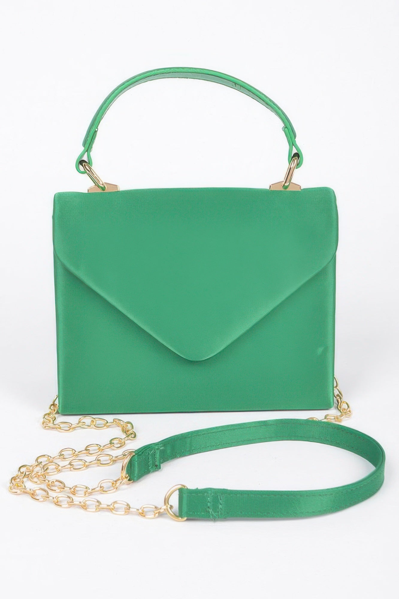 Satin Top Handle Flap Crossbody Bag