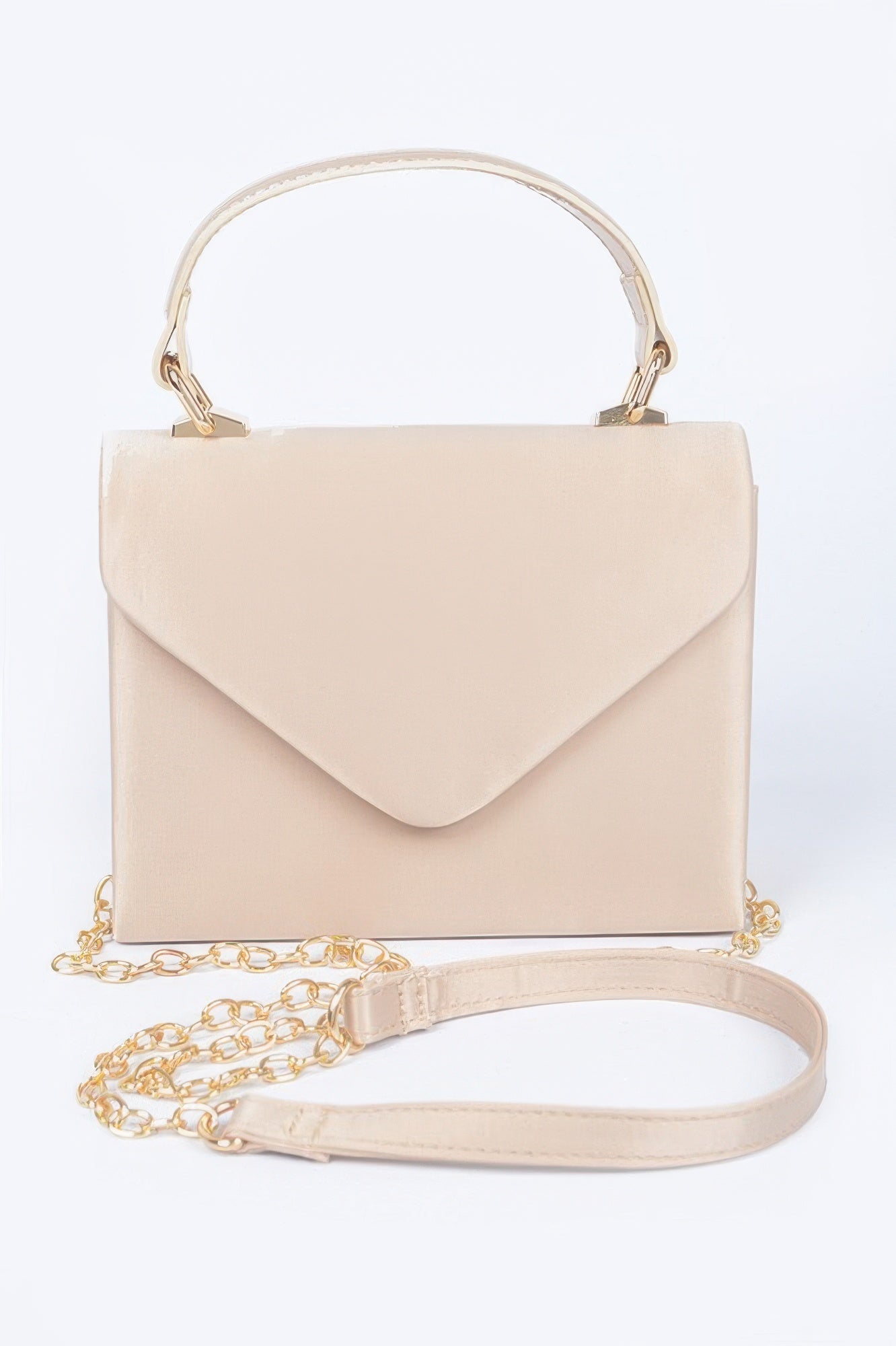 Satin Top Handle Flap Crossbody Bag