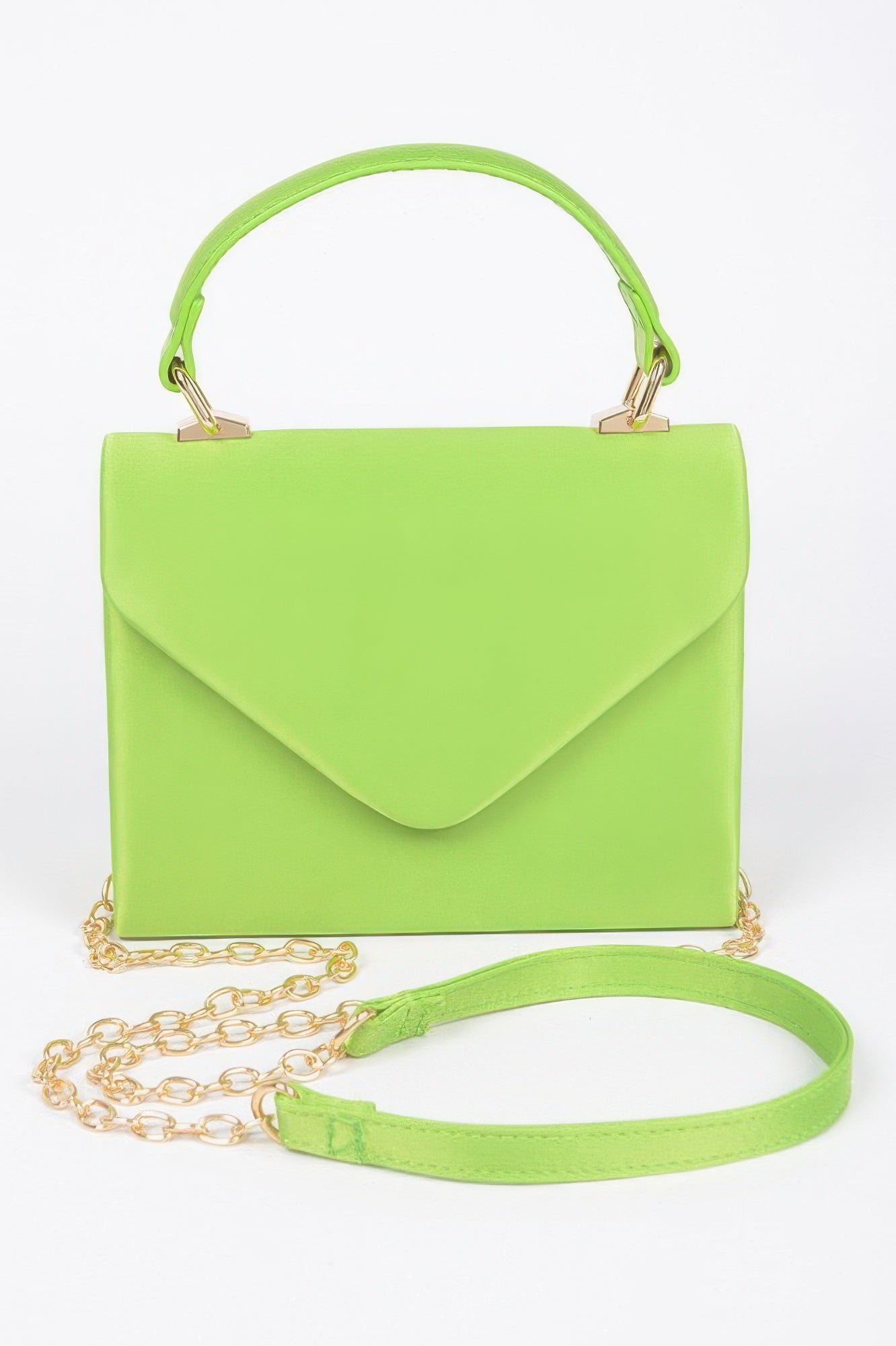 Satin Top Handle Flap Crossbody Bag