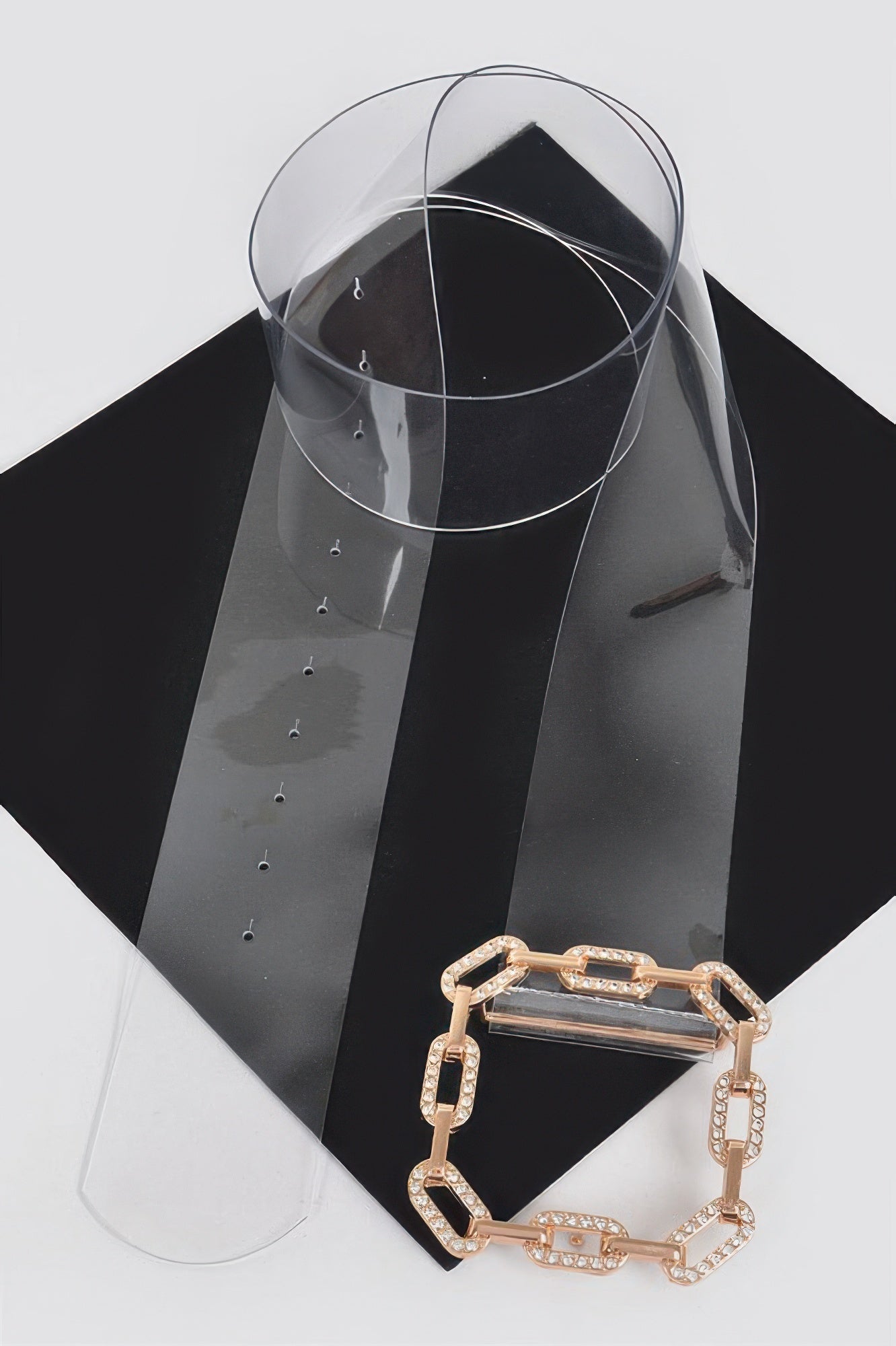 Transparent Plus Size Belt With Gold and Rhinestone Buckle