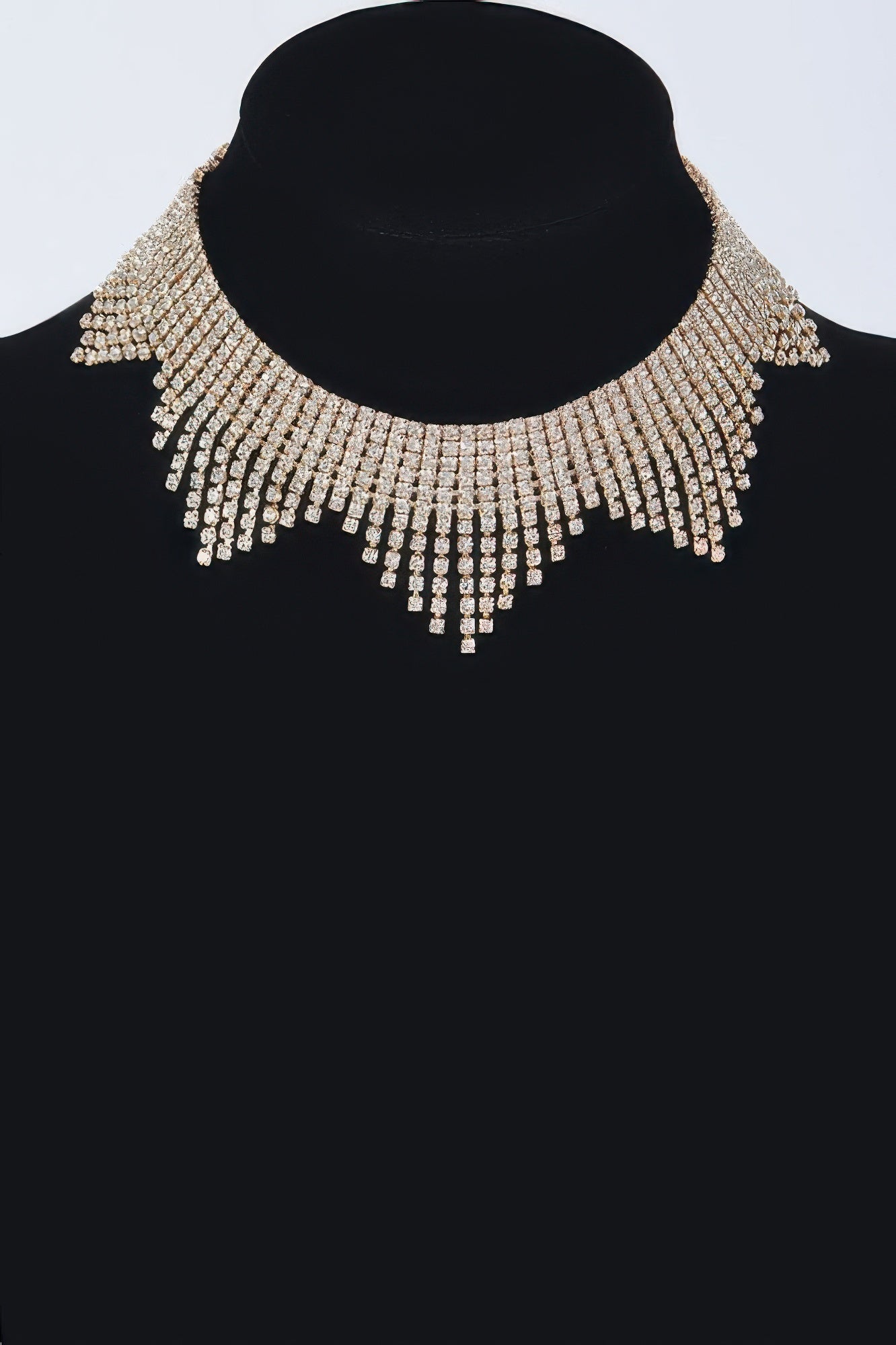 Rhinestone Drop Choker Necklace