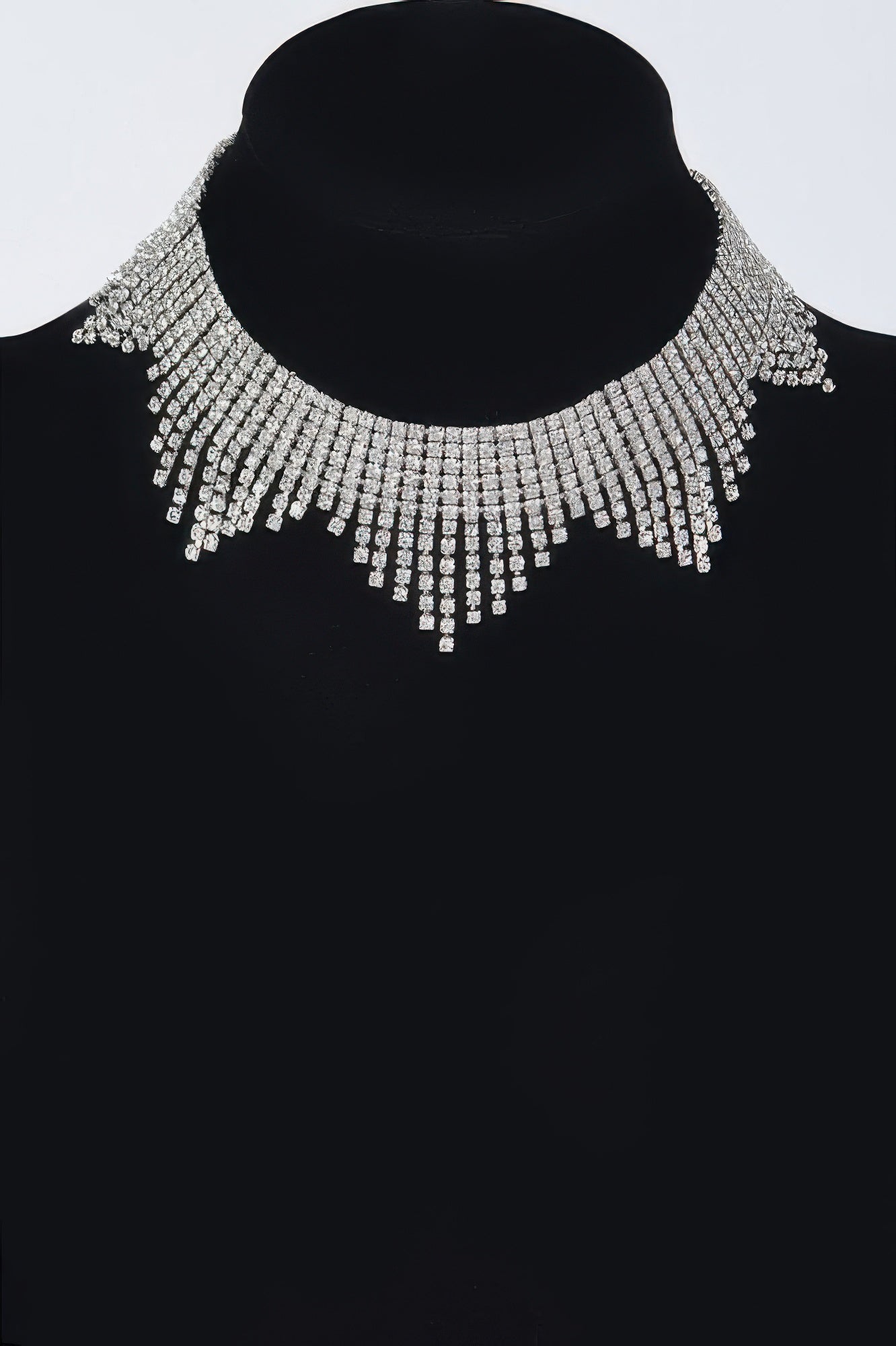 Rhinestone Drop Choker Necklace