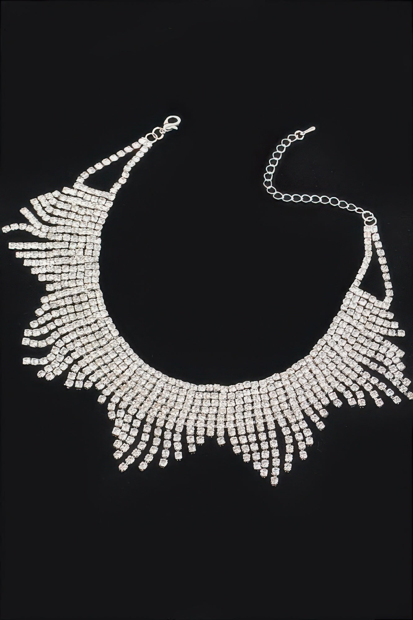 Rhinestone Drop Choker Necklace