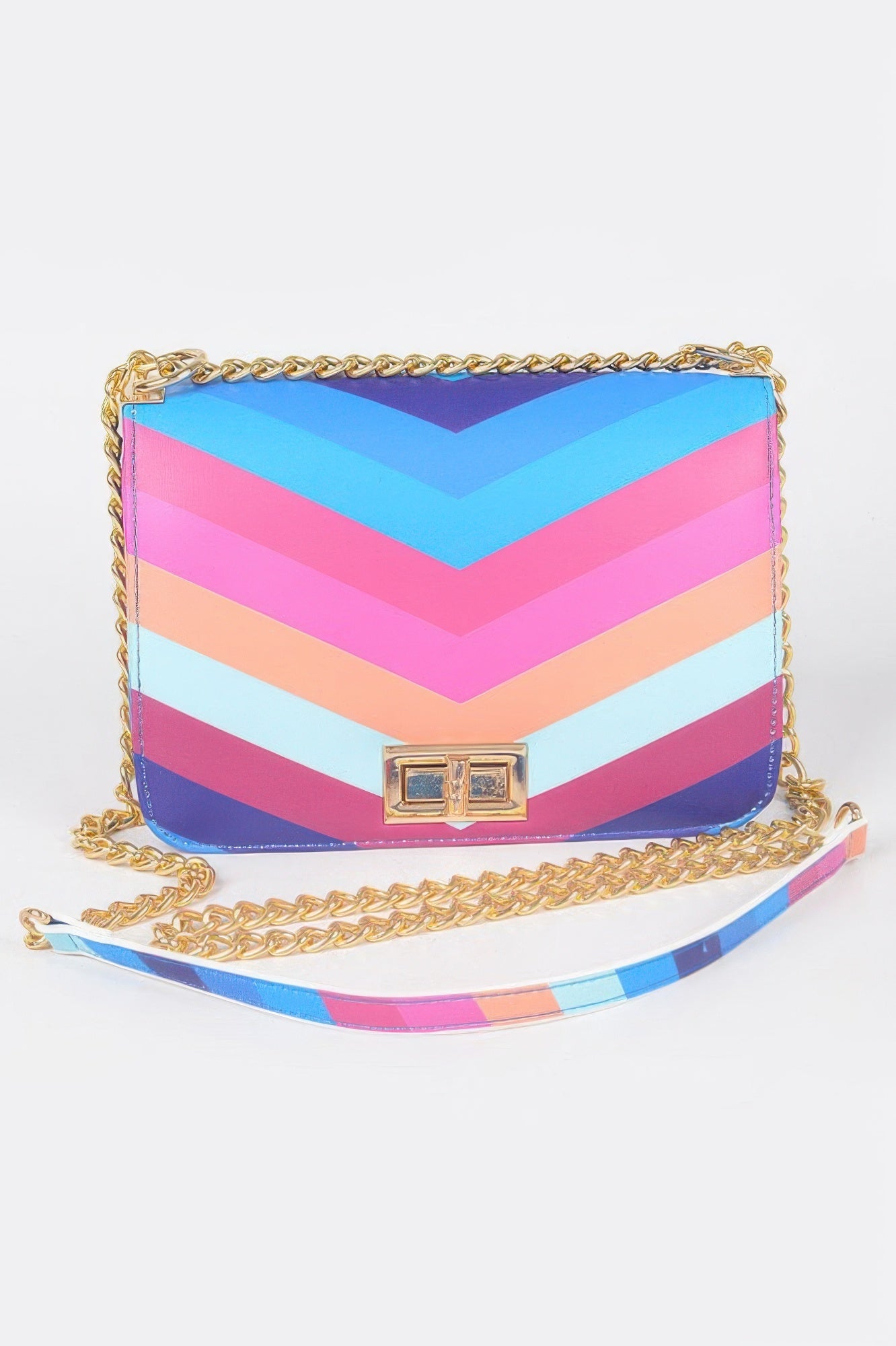 Multi Color Flap Chain Shoulder Bag