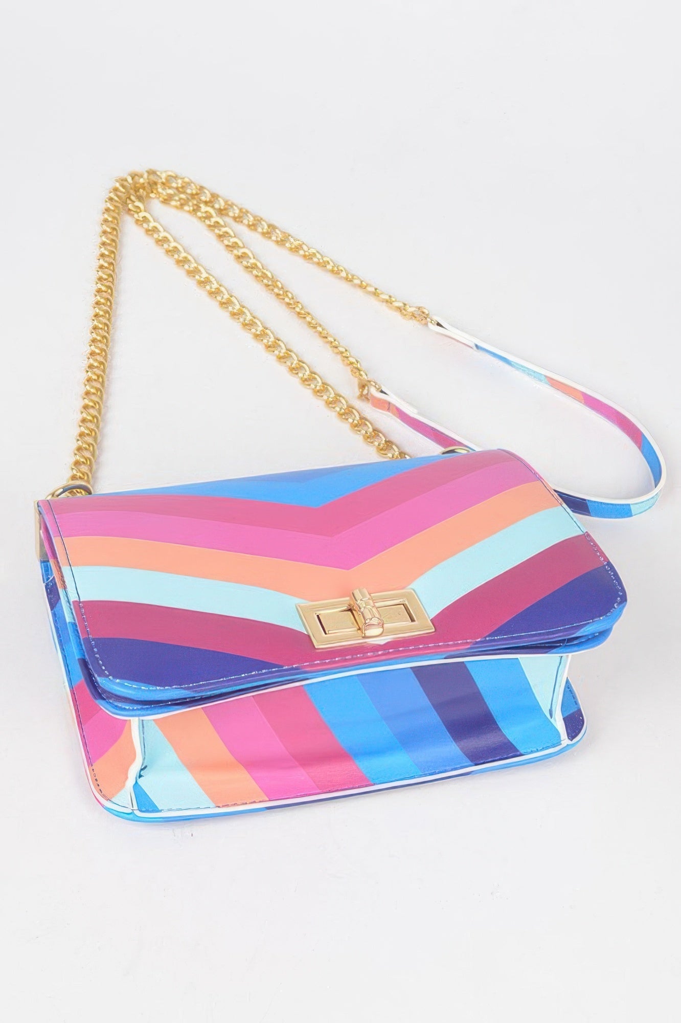 Multi Color Flap Chain Shoulder Bag