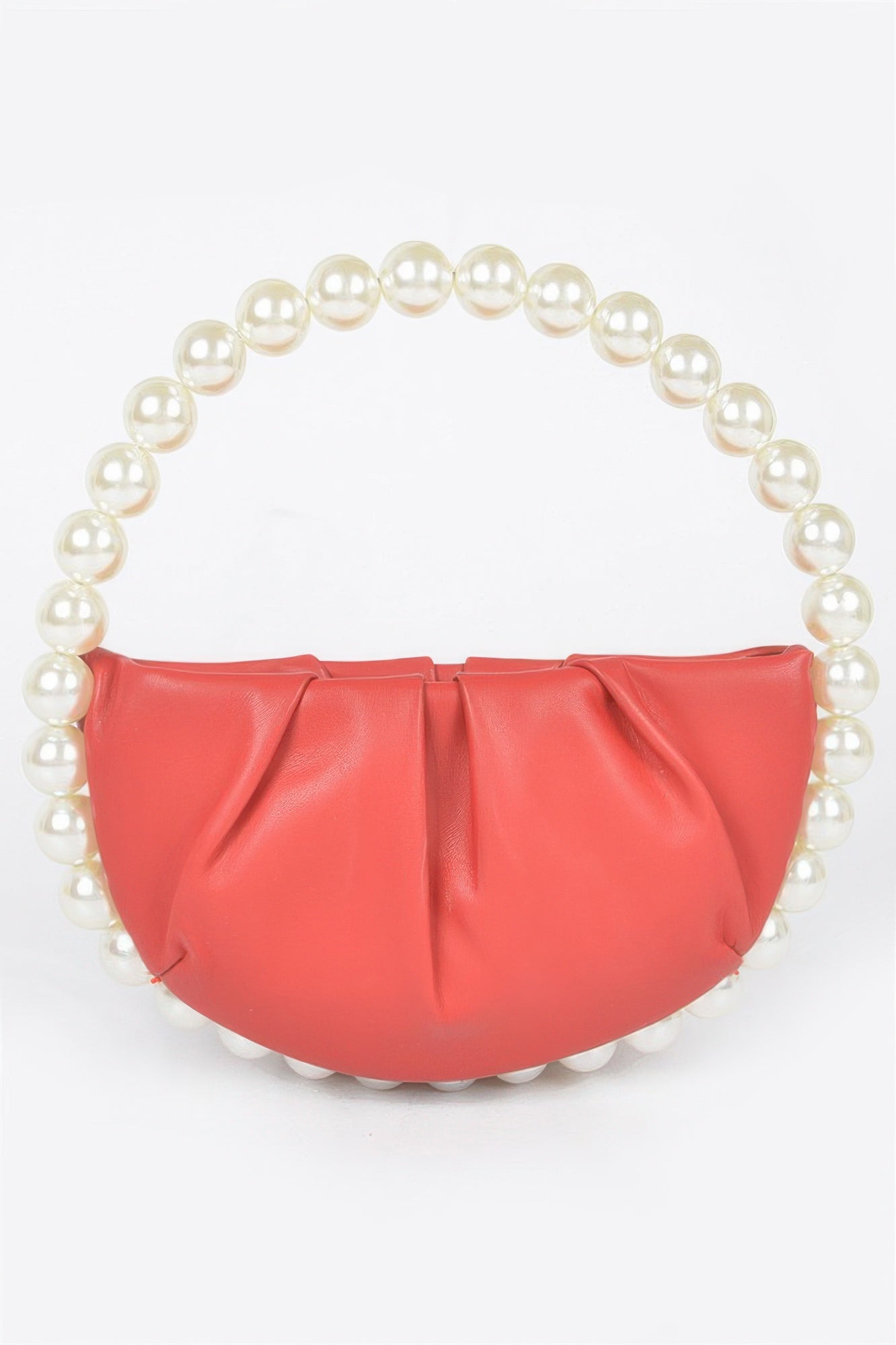 Vegan Metallic Leather Top Handle Bag W/stones