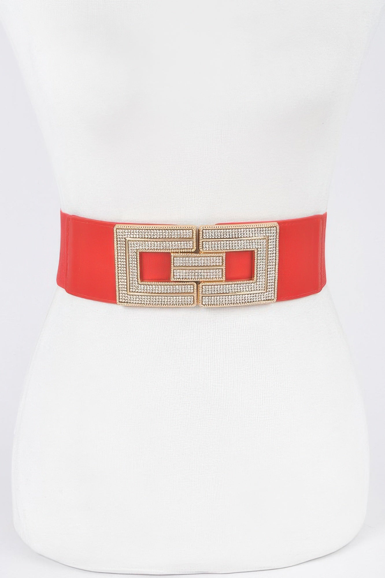 Rhinestone Buckles Elastic Belt