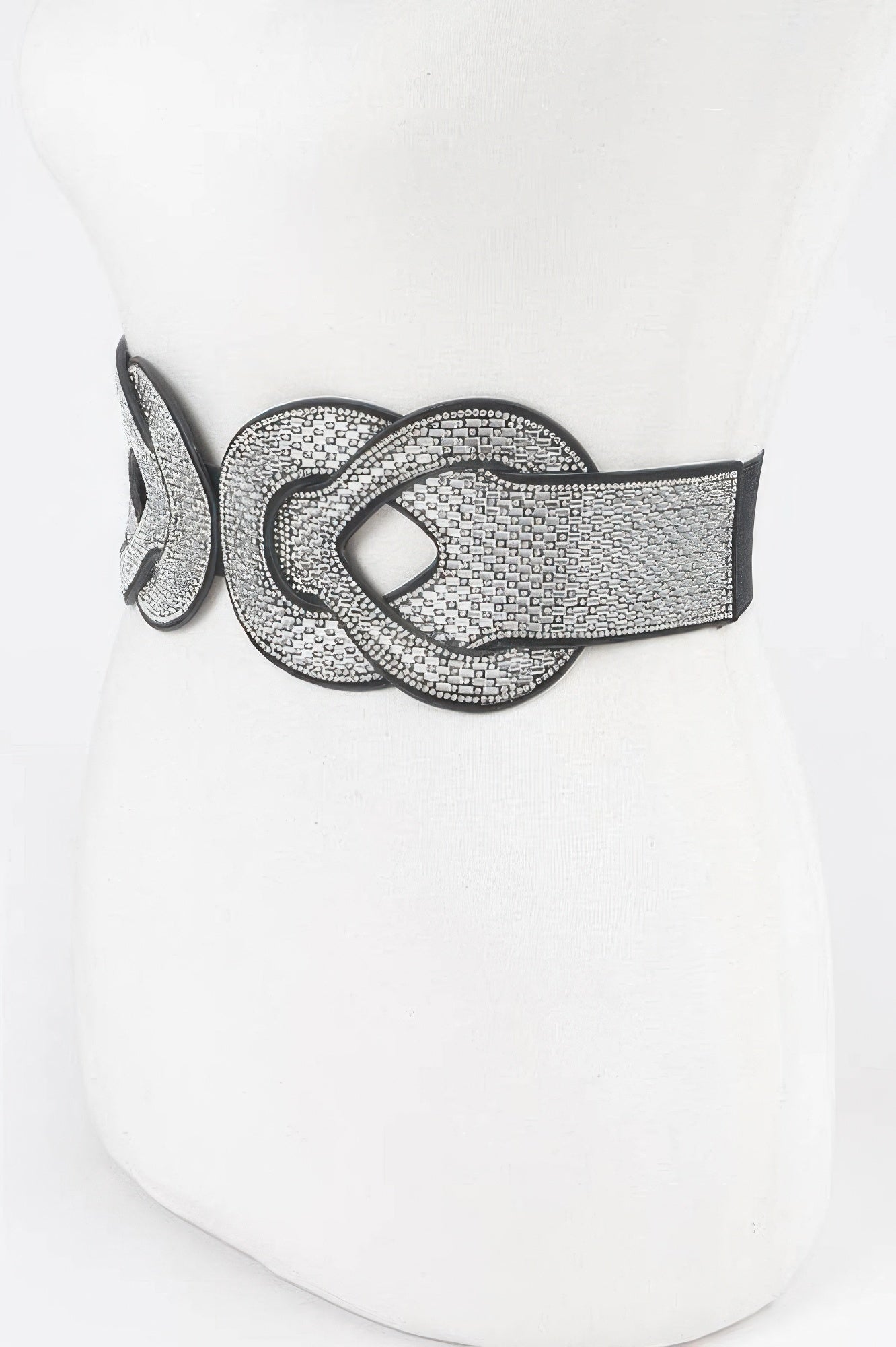 Multi Rhinestone Plus Size Elastic Belt