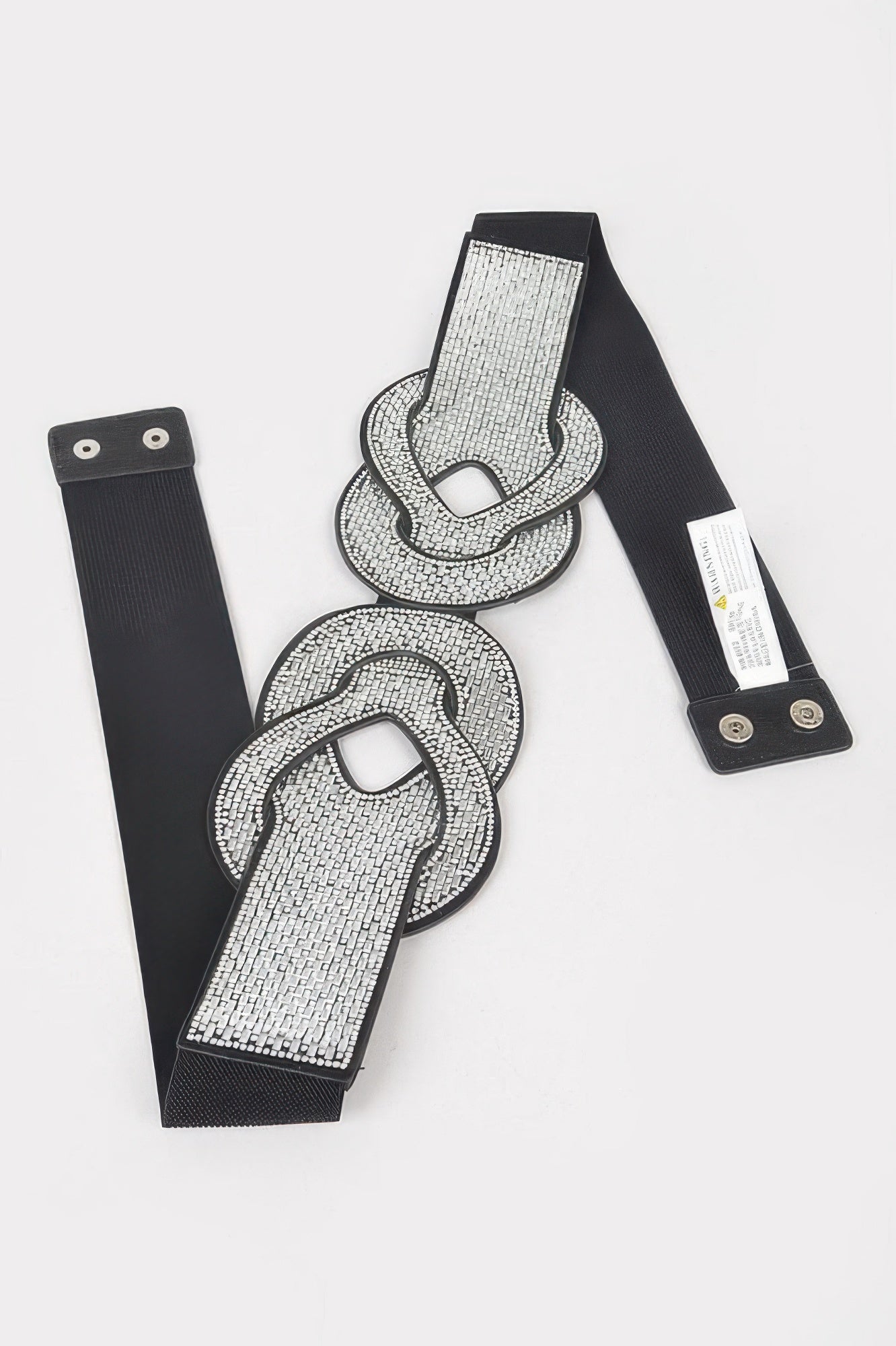 Multi Rhinestone Plus Size Elastic Belt